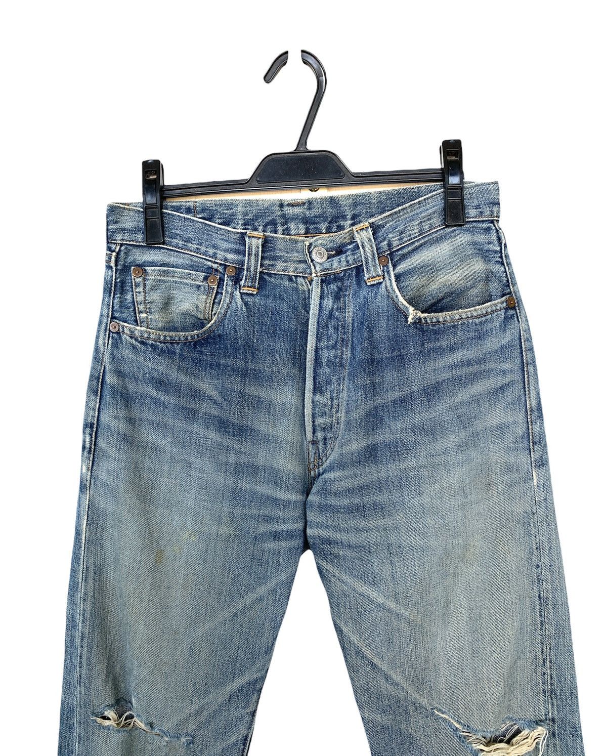 Levi's Vintage Levis 501XX Big E Selvedge Distressed Denim Size US 30 / EU 46 - 2 Thumbnail