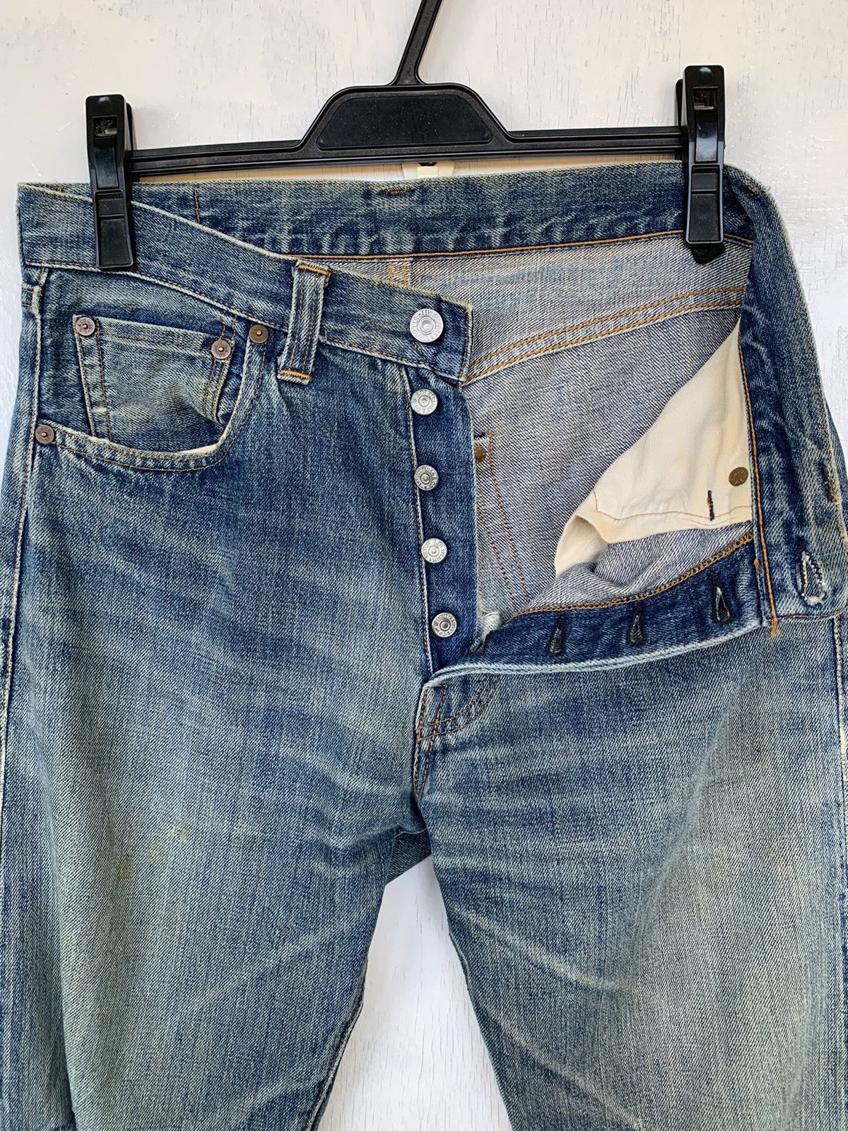 Levi's Vintage Levis 501XX Big E Selvedge Distressed Denim Size US 30 / EU 46 - 11 Thumbnail