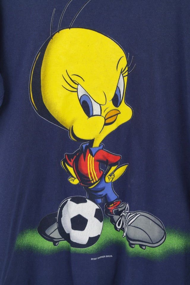 Fruit Of The Loom Fruit Of The Loom Mens L T-Shirt Navy Tweety Top 2011 Size US L / EU 52-54 / 3 - 4 Thumbnail