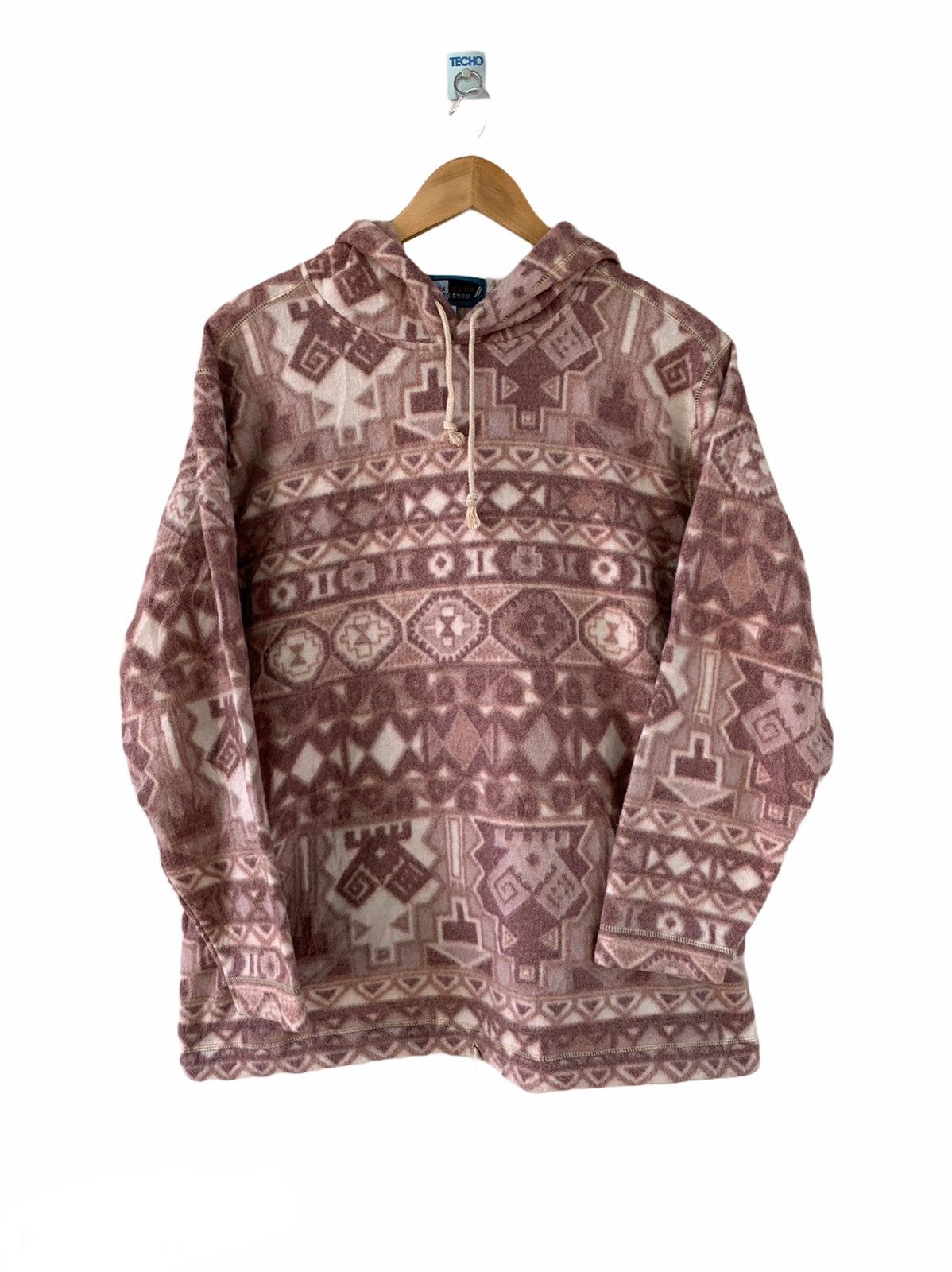 Vintage Vtg Navajo PatinaClub Printed Fleece Hoodie americanwest Size US L / EU 52-54 / 3 - 1 Thumbnail