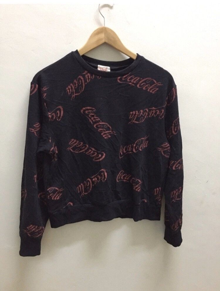 image of Coca Cola Full Print Sweatshirt in Black, Men's (Size Small)