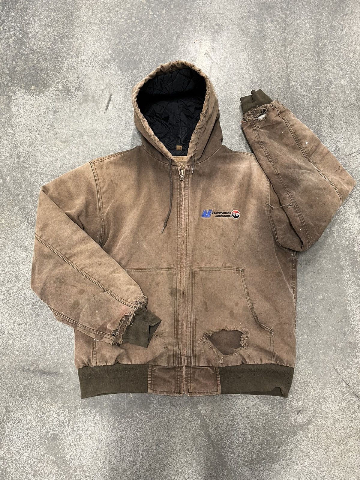 Carhartt × Vintage Vintage Faded Distressed Brown Carhartt Style Jacket Large Size US L / EU 52-54 / 3 - 1 Thumbnail