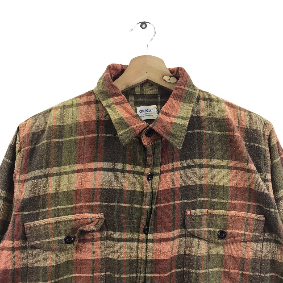 Oshkosh OSHKOSH CLASSIC WESTERN SnapButton Flannel Check TartanShirt Size US L / EU 52-54 / 3 - 2 Thumbnail