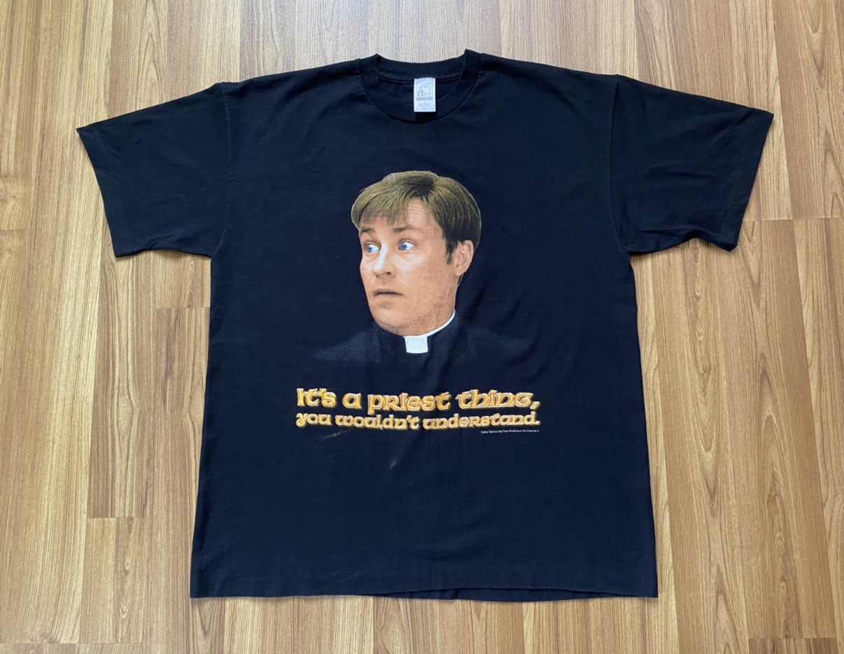 Vintage Vintage Y2K Father Ted TV Series T Shirt Rap Hip Hop Tee XL Size US XL / EU 56 / 4 - 1 Thumbnail