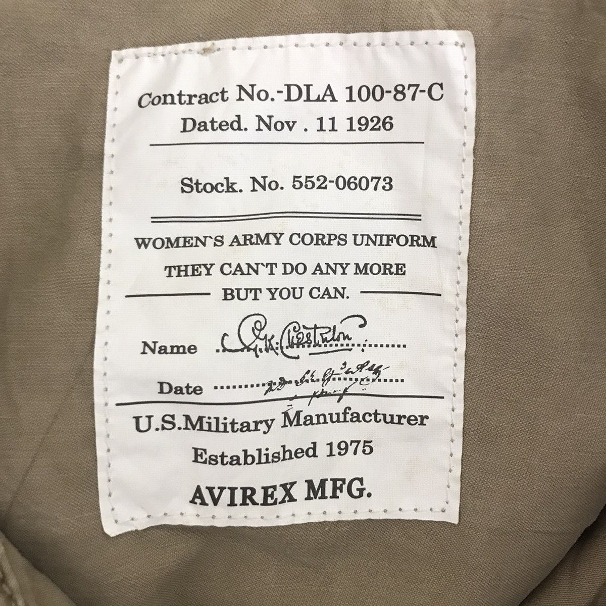 Avirex AVIREX MFG Women’s Army Corps Uniform US Army Dress Size ONE SIZE - 4 Thumbnail