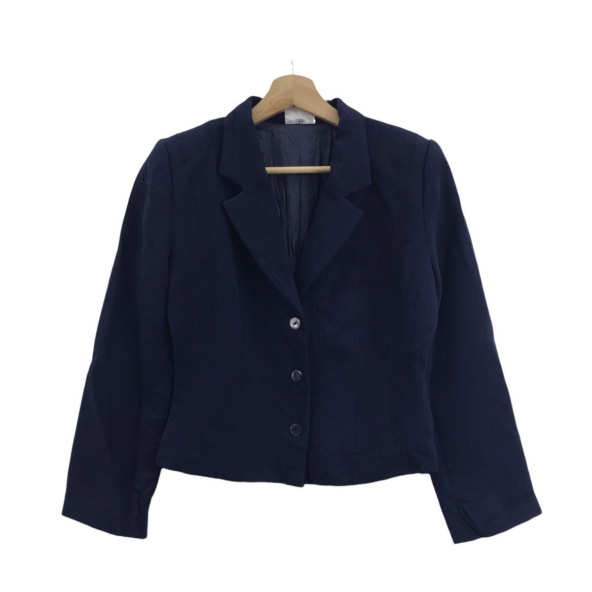 Vintage ANGELO TARLAZZI PARIS French Designer Blue Coat Jacket Size US S / EU 44-46 / 1 - 1 Thumbnail