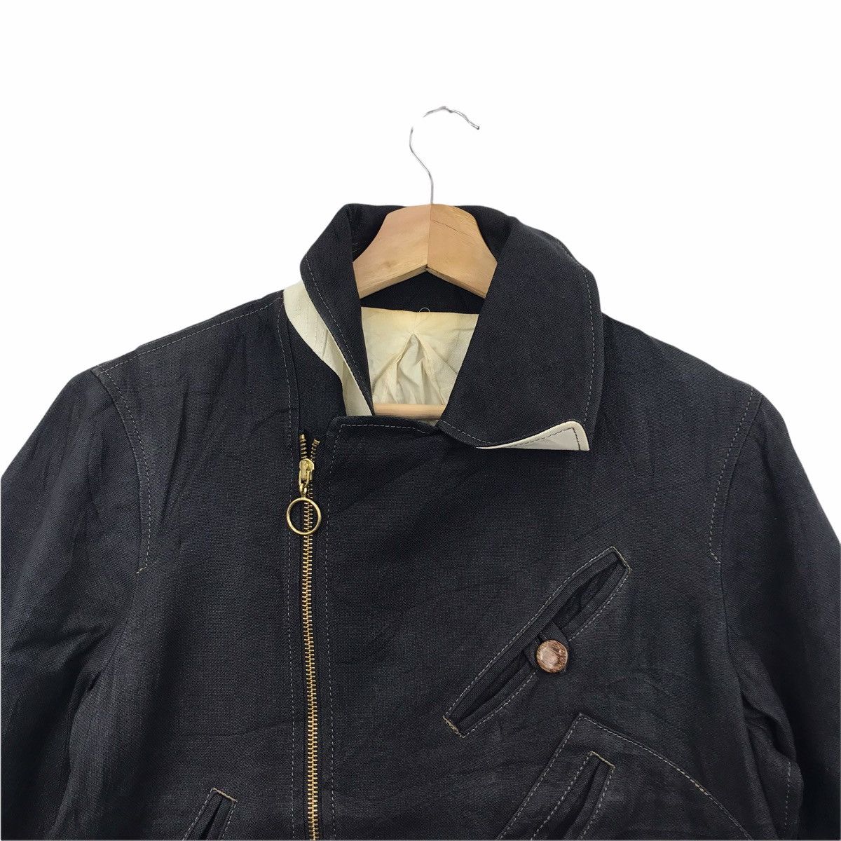 ADAM ET ROPE ADAM ET ROPE Rider Bike Double Colar Jeans Jacket Size US S / EU 44-46 / 1 - 2 Thumbnail