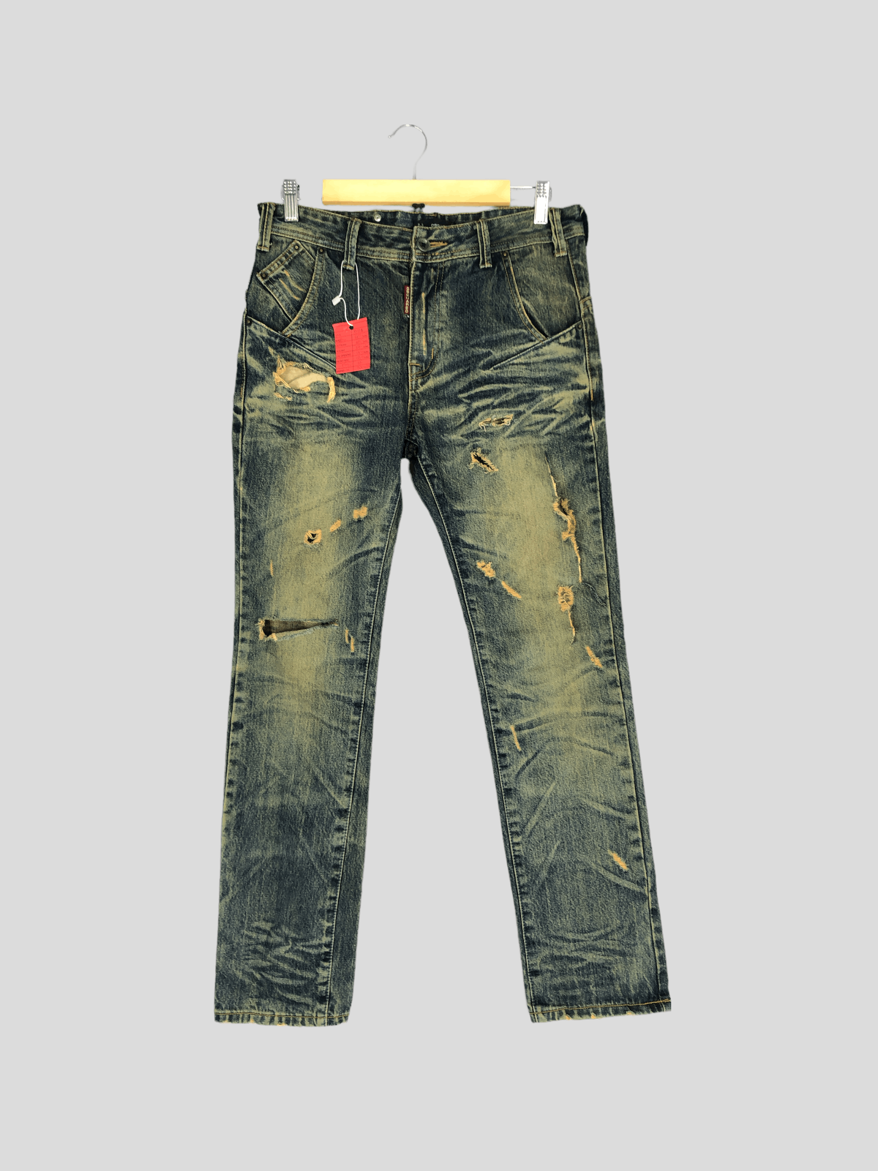 Distressed Dsquared2 Denim Stone Washed Jean Ripped Jean