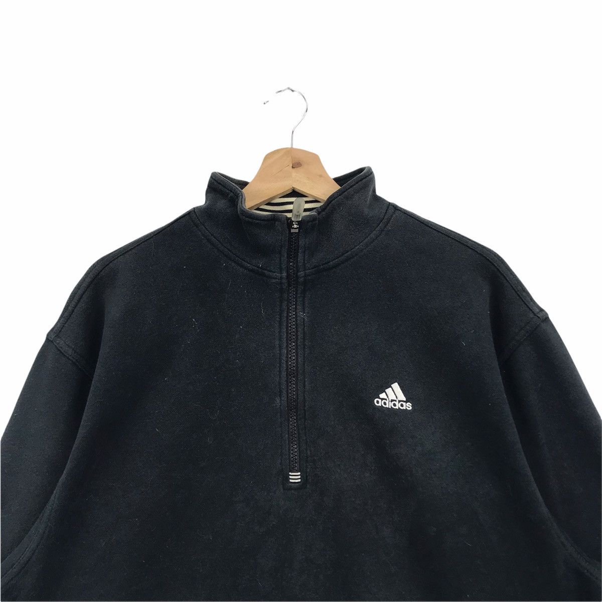 Adidas ADIDAS EQUIPMENT 3 Stripes Half Zipper Black Sweatshirt Size US L / EU 52-54 / 3 - 2 Thumbnail