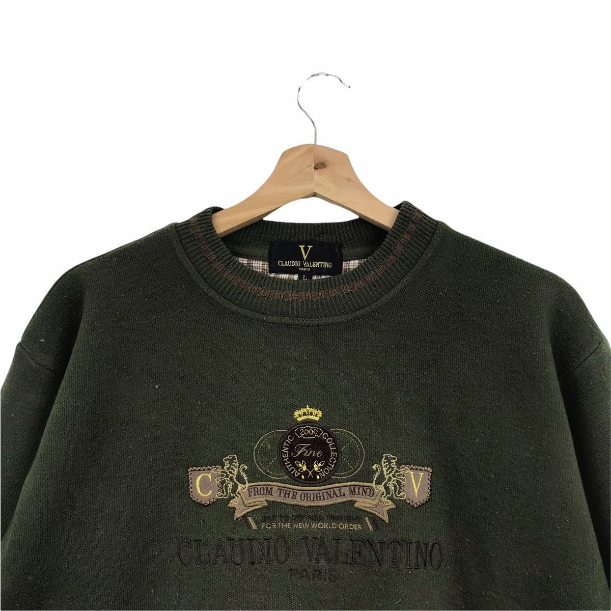 Vintage Vintage CLAUDIO VALENTINO PARIS Embroidered Sweatshirt Size US L / EU 52-54 / 3 - 2 Thumbnail