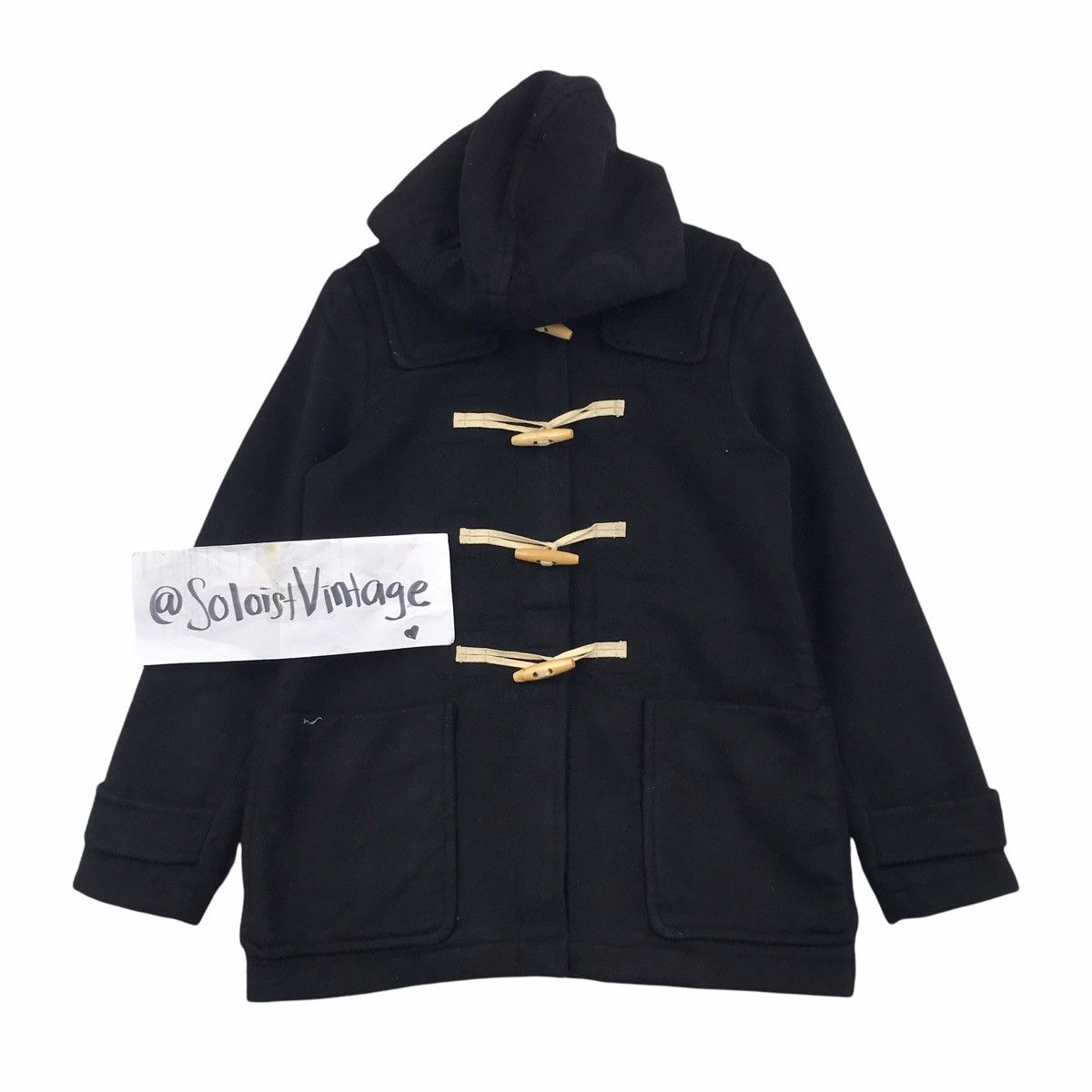Gap GAP Designer Black Duffle Coat Overcoat Size US M / EU 48-50 / 2 - 1 Thumbnail