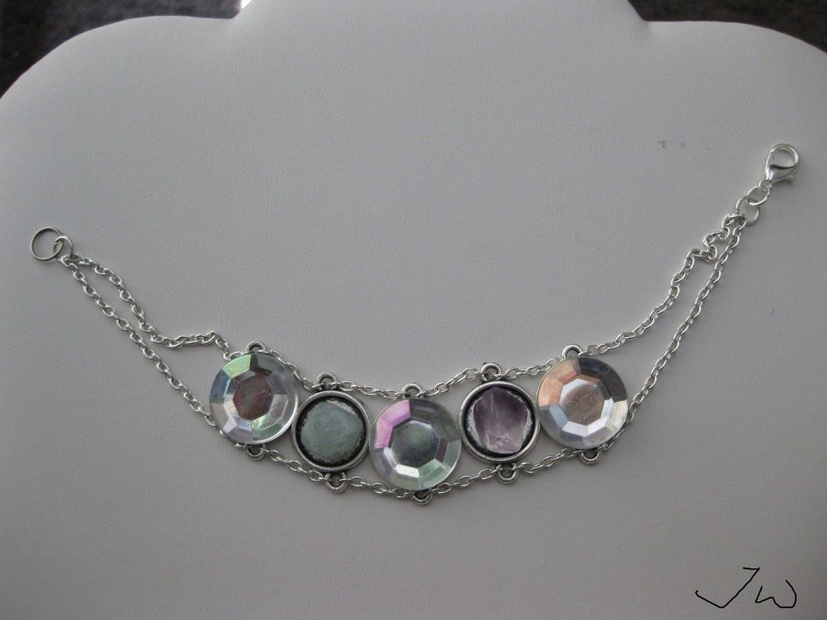 Handmade × Jewelry Gems Chain Bracelet With CZs Size ONE SIZE - 1 Thumbnail