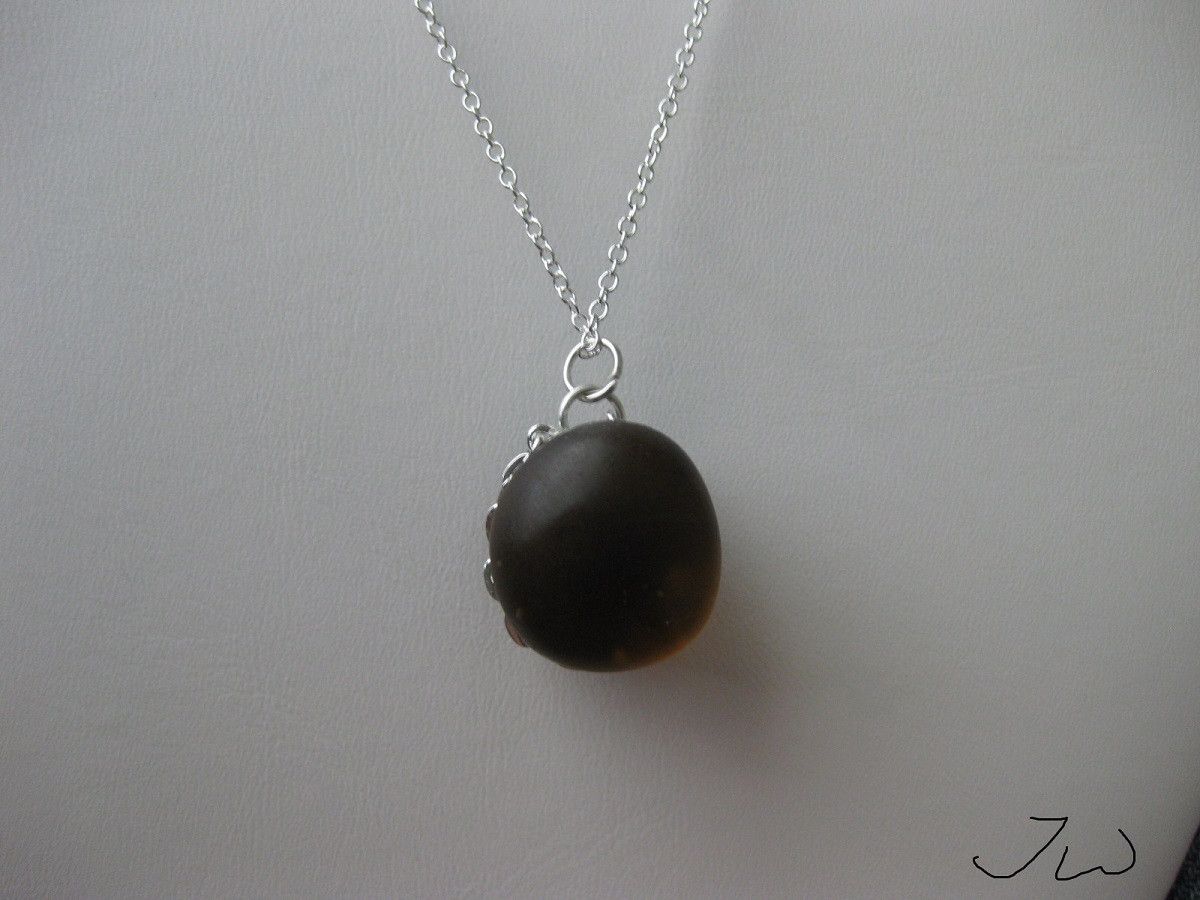 Handmade Coffee Brown glass Chain necklace Size ONE SIZE - 3 Thumbnail