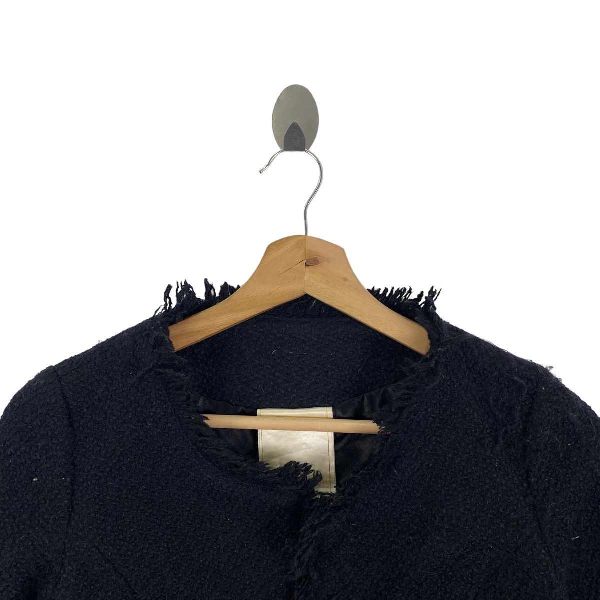 Japanese Brand Vintage GAMBLE FISH Japanese Brand Black Tweed Coat Size XS / US 0-2 / IT 36-38 - 2 Thumbnail