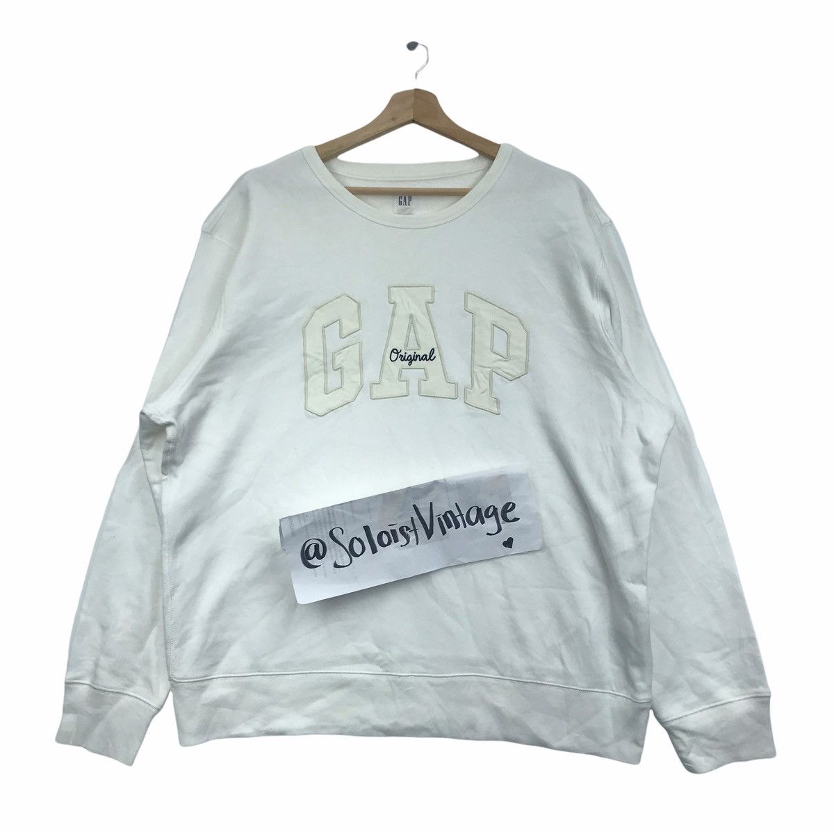 Gap GAP ORIGINAL Big Embroidered White Sweatshirt Size US XL / EU 56 / 4 - 1 Thumbnail