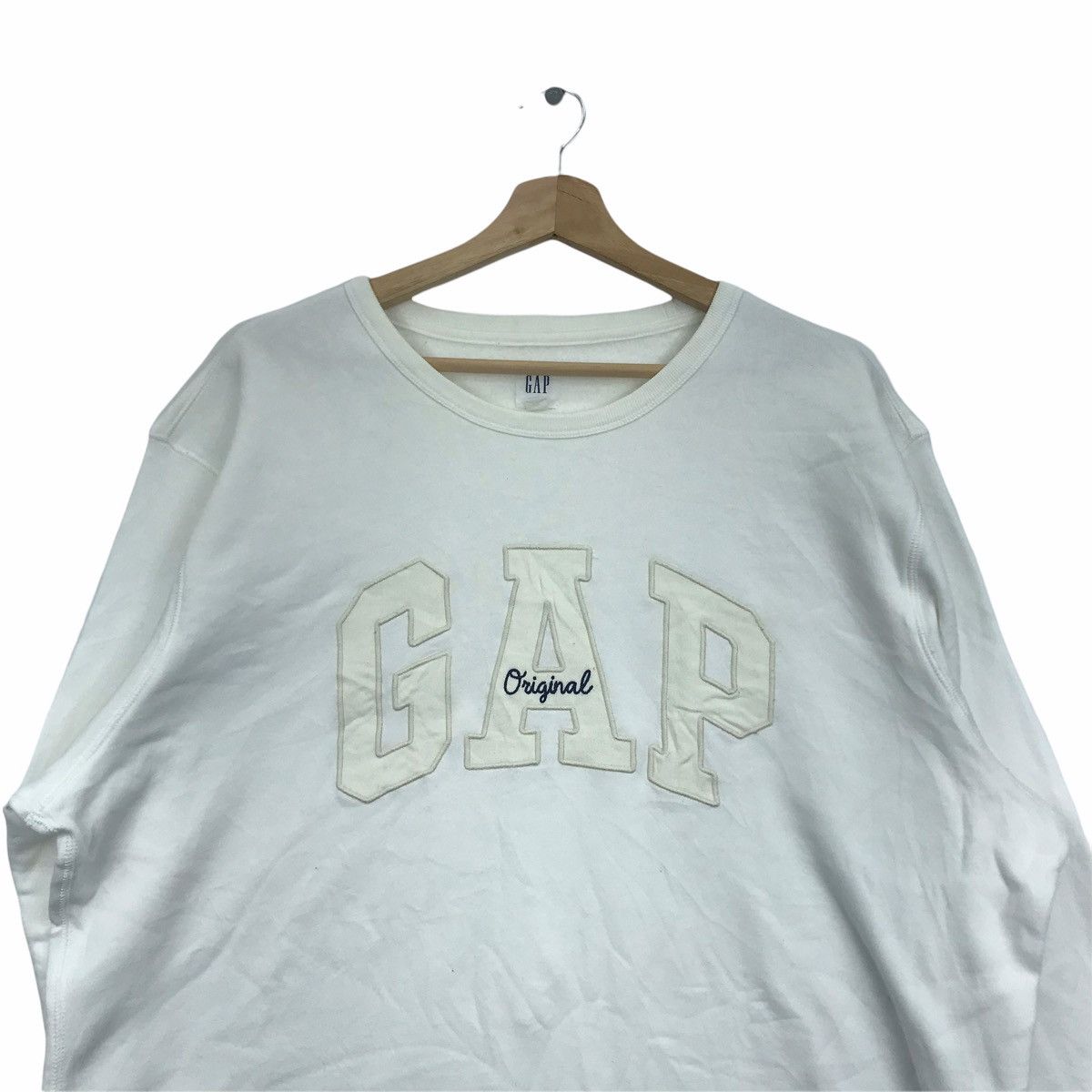 Gap GAP ORIGINAL Big Embroidered White Sweatshirt Size US XL / EU 56 / 4 - 2 Thumbnail