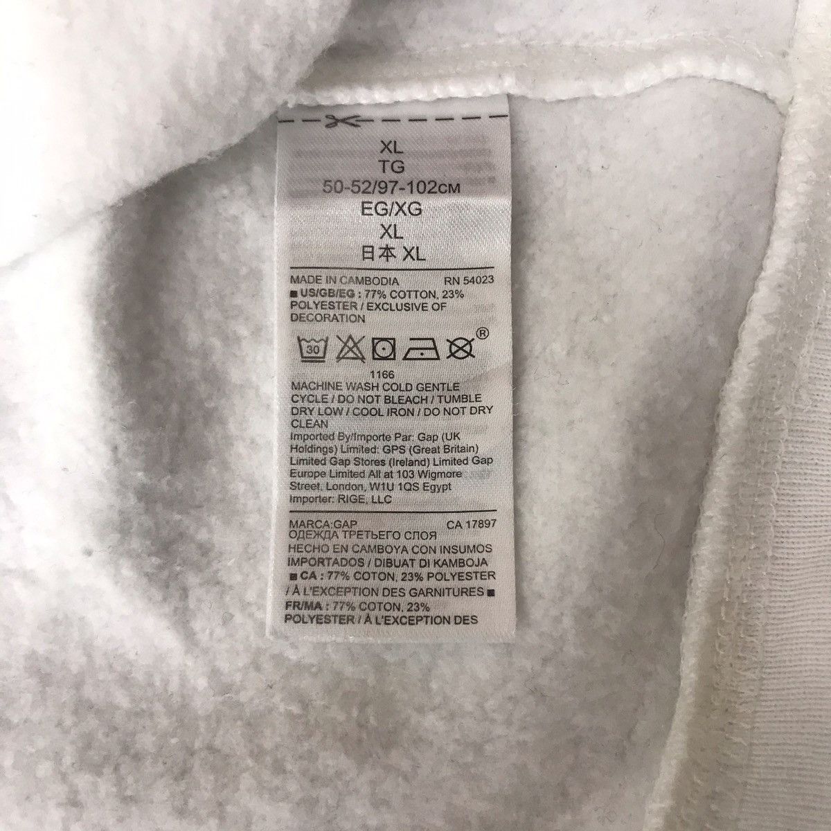 Gap GAP ORIGINAL Big Embroidered White Sweatshirt Size US XL / EU 56 / 4 - 6 Thumbnail