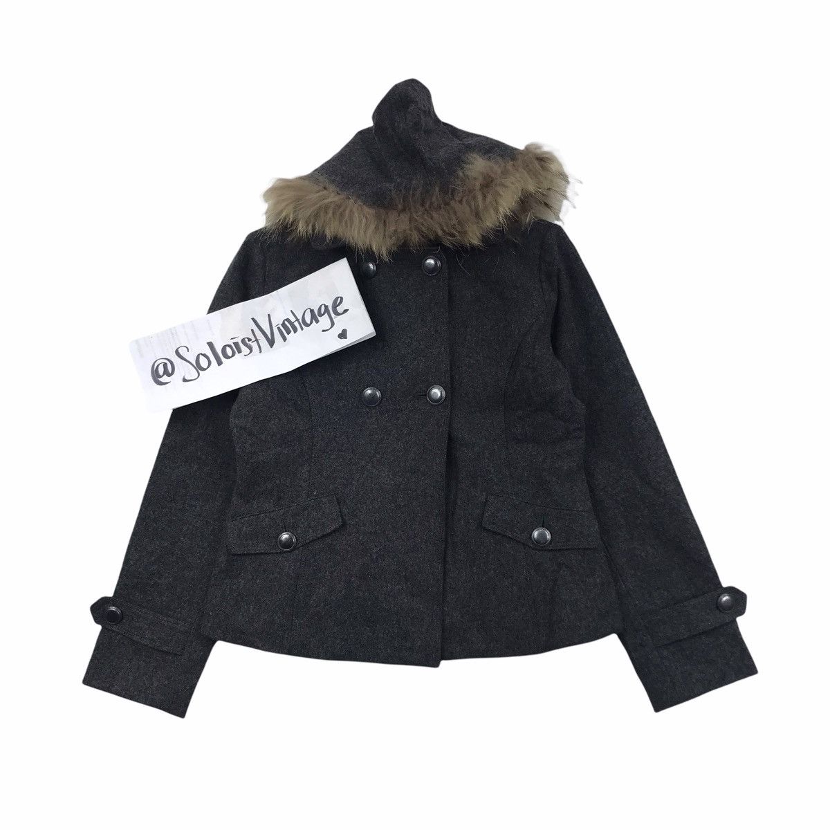 Michel Klein A.V.V MICHEL KLEIN Paris Fur Hoodie Wool Coat Winter Size US S / EU 44-46 / 1 - 1 Thumbnail