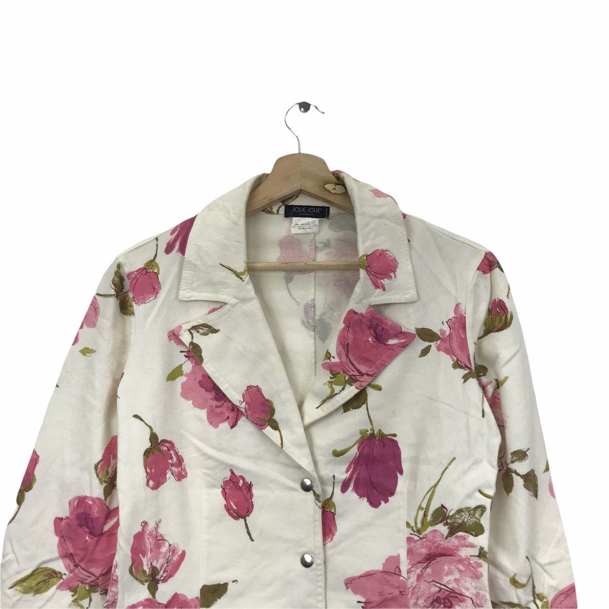 Vintage JOLIE JOLIE EMOTION Italian Designer Flowers Coat Roses Size US S / EU 44-46 / 1 - 2 Thumbnail