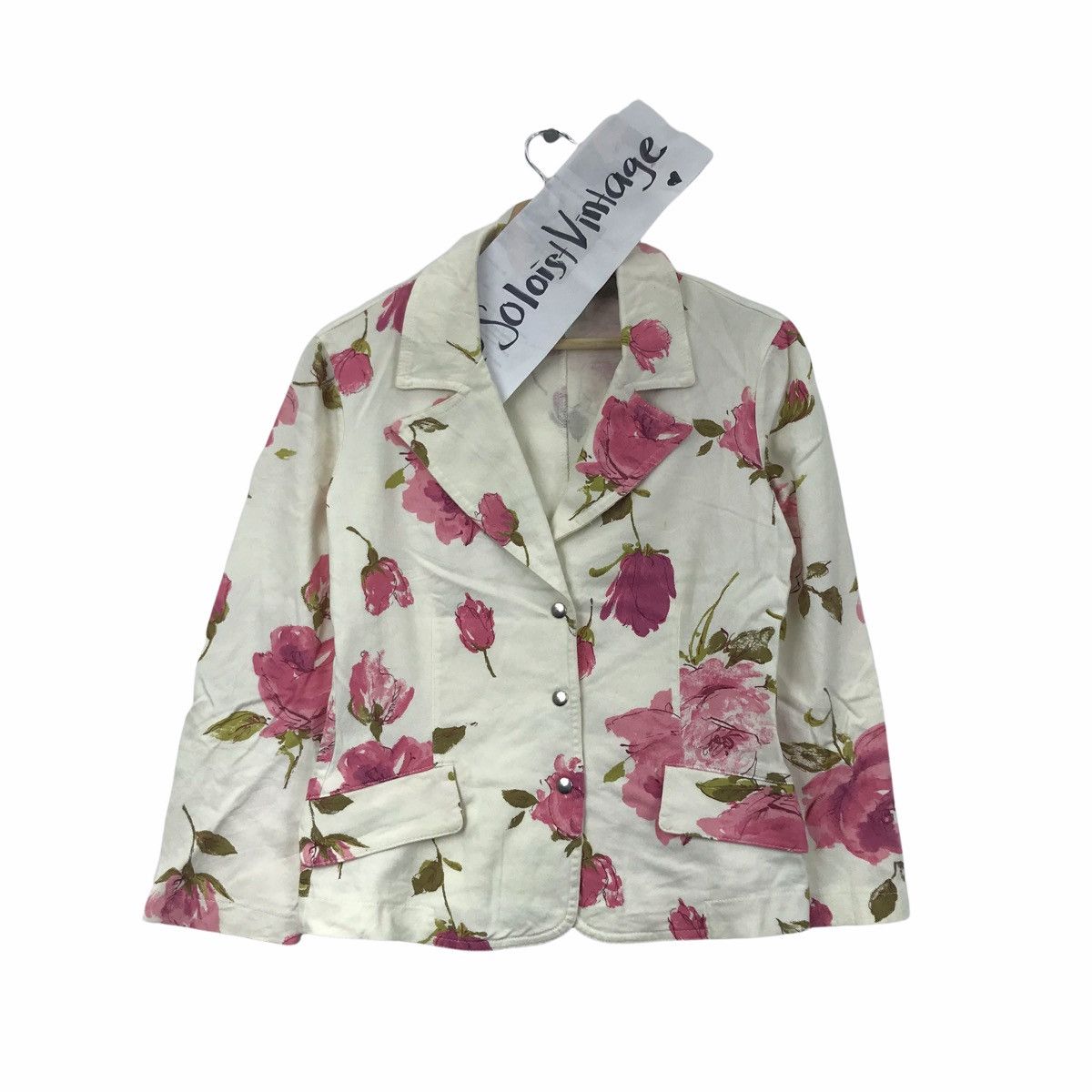Vintage JOLIE JOLIE EMOTION Italian Designer Flowers Coat Roses Size US S / EU 44-46 / 1 - 1 Thumbnail