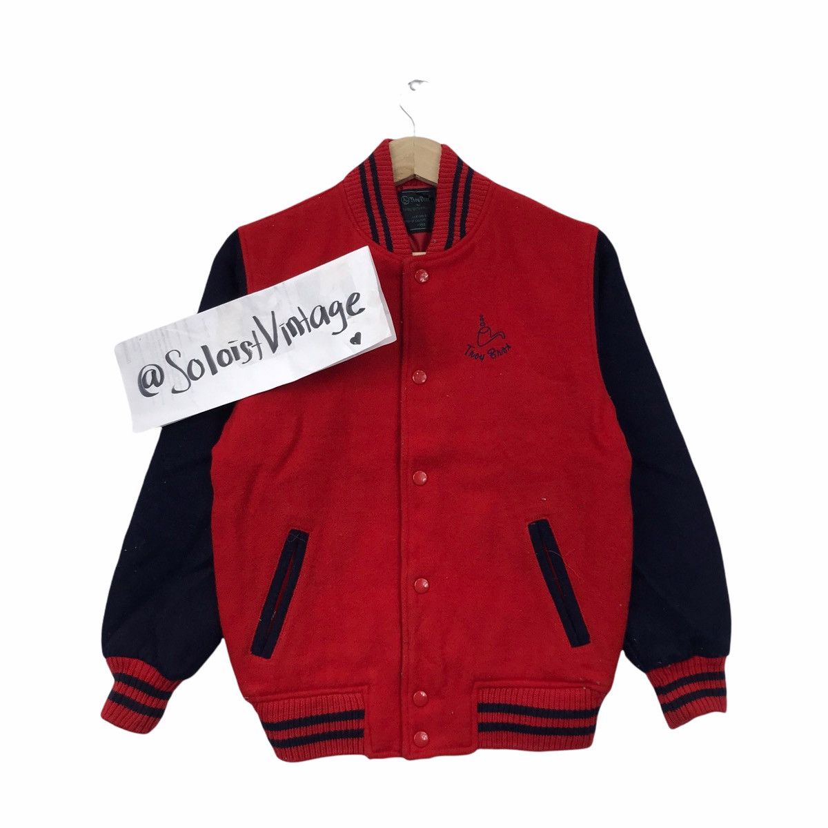 Vintage Vintage TROY BROS Japanese Brand Wool Varsity Jacket Size US S / EU 44-46 / 1 - 1 Thumbnail