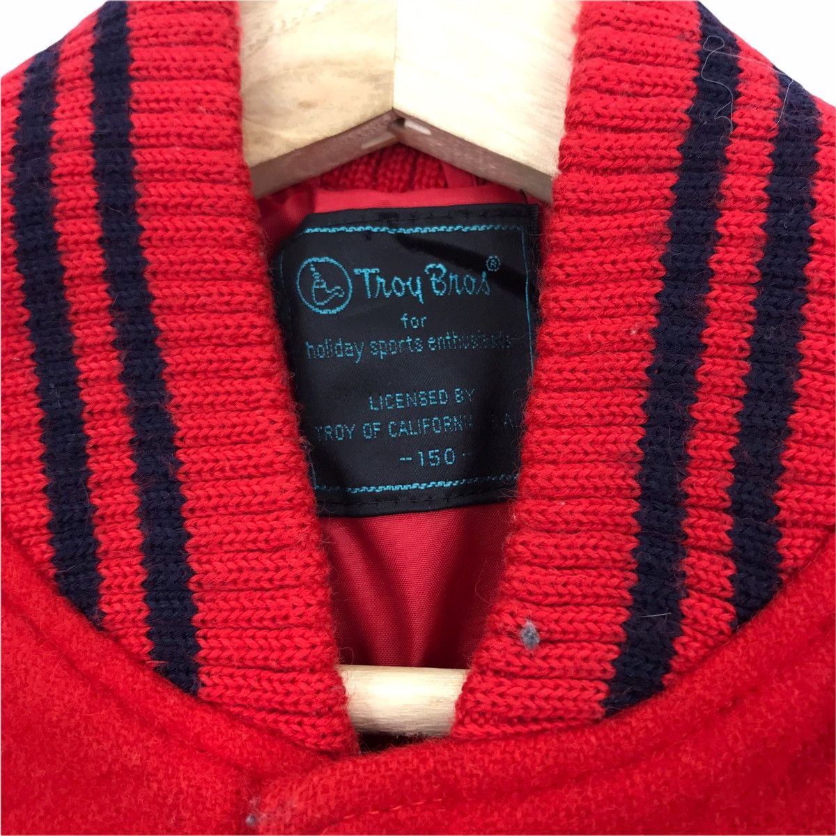 Vintage Vintage TROY BROS Japanese Brand Wool Varsity Jacket Size US S / EU 44-46 / 1 - 4 Thumbnail