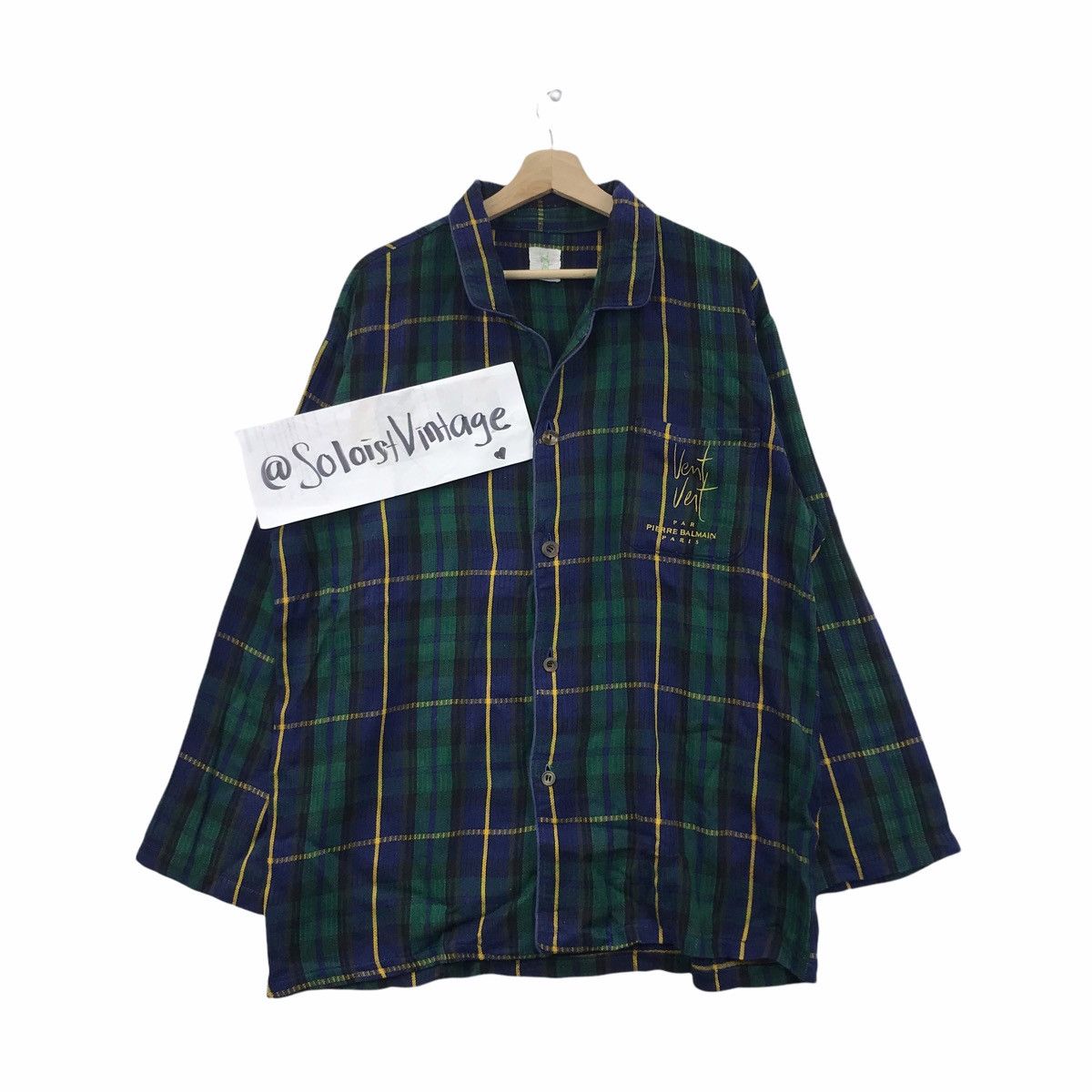 Pierre Balmain Vintage PIERRE BALMAIN PARIS By Vent Vert Tartan Check Shirt Size US XL / EU 56 / 4 - 1 Thumbnail