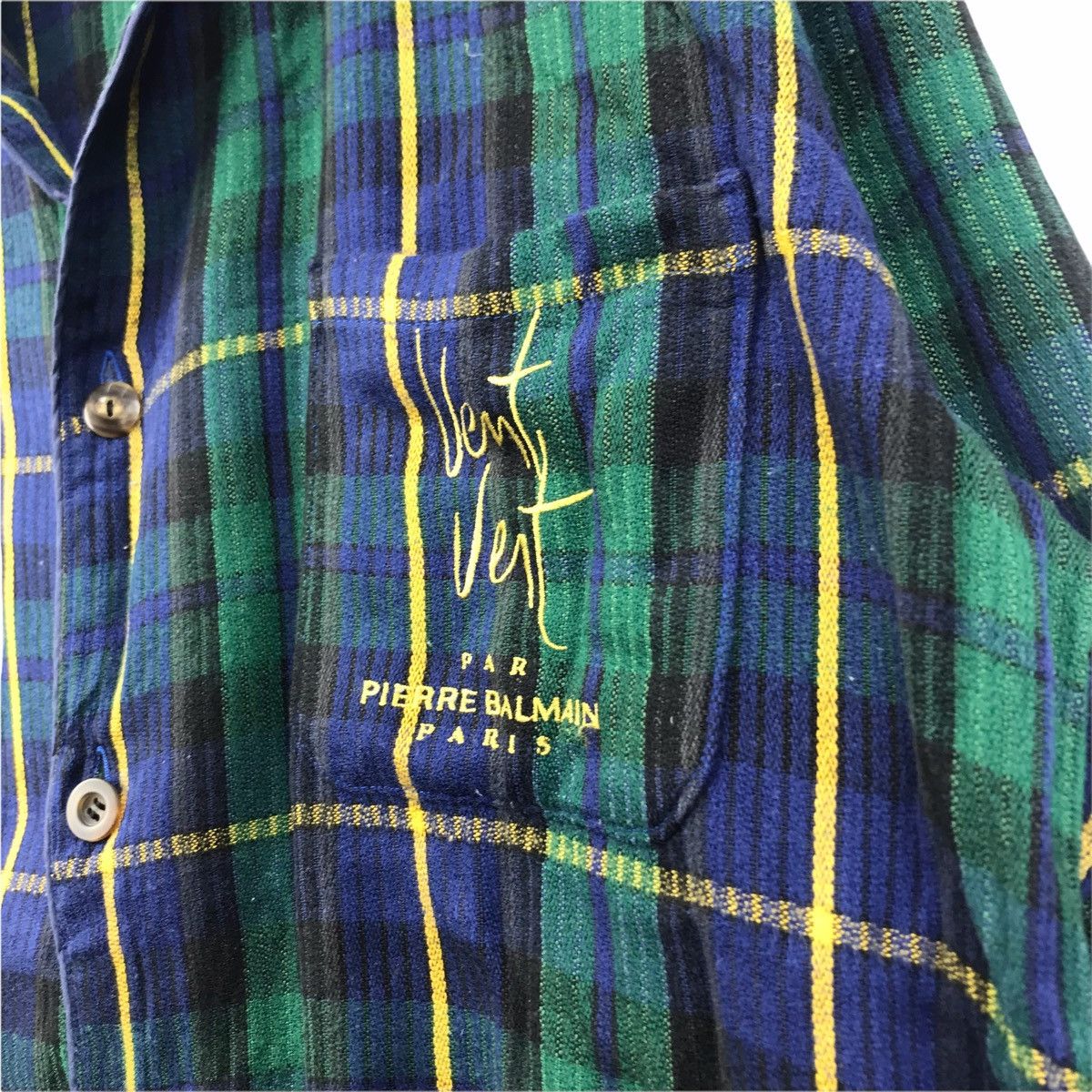 Pierre Balmain Vintage PIERRE BALMAIN PARIS By Vent Vert Tartan Check Shirt Size US XL / EU 56 / 4 - 5 Thumbnail
