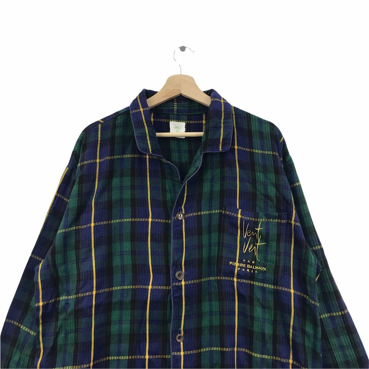 Pierre Balmain Vintage PIERRE BALMAIN PARIS By Vent Vert Tartan Check Shirt Size US XL / EU 56 / 4 - 3 Thumbnail