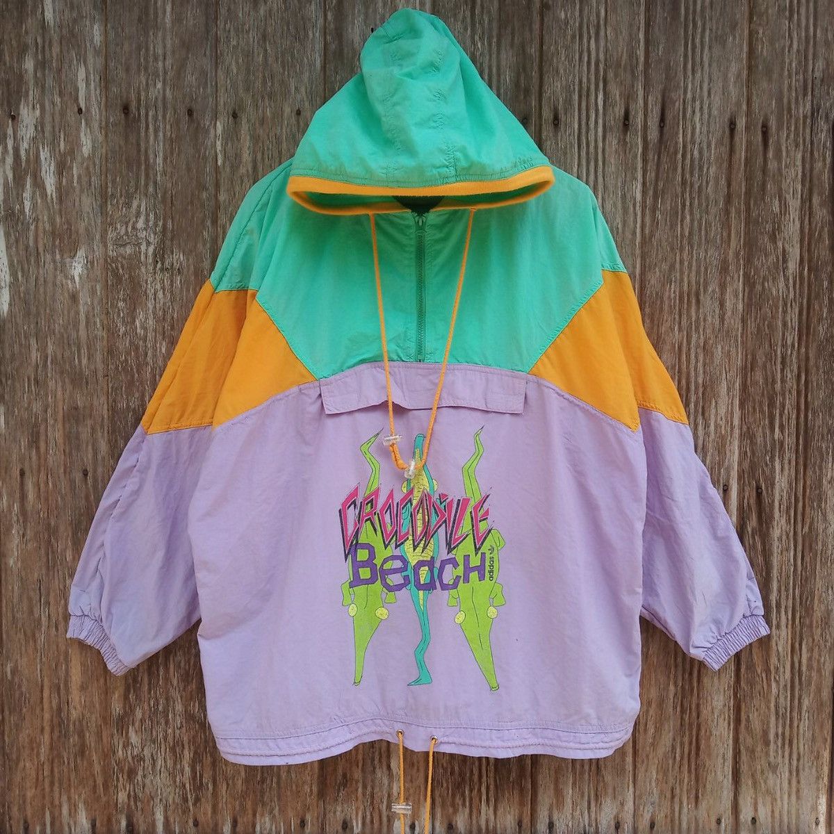 Adidas Adidas Crocodile Beach Style Anorak Jacket Colourblock Size US XL / EU 56 / 4 - 1 Thumbnail
