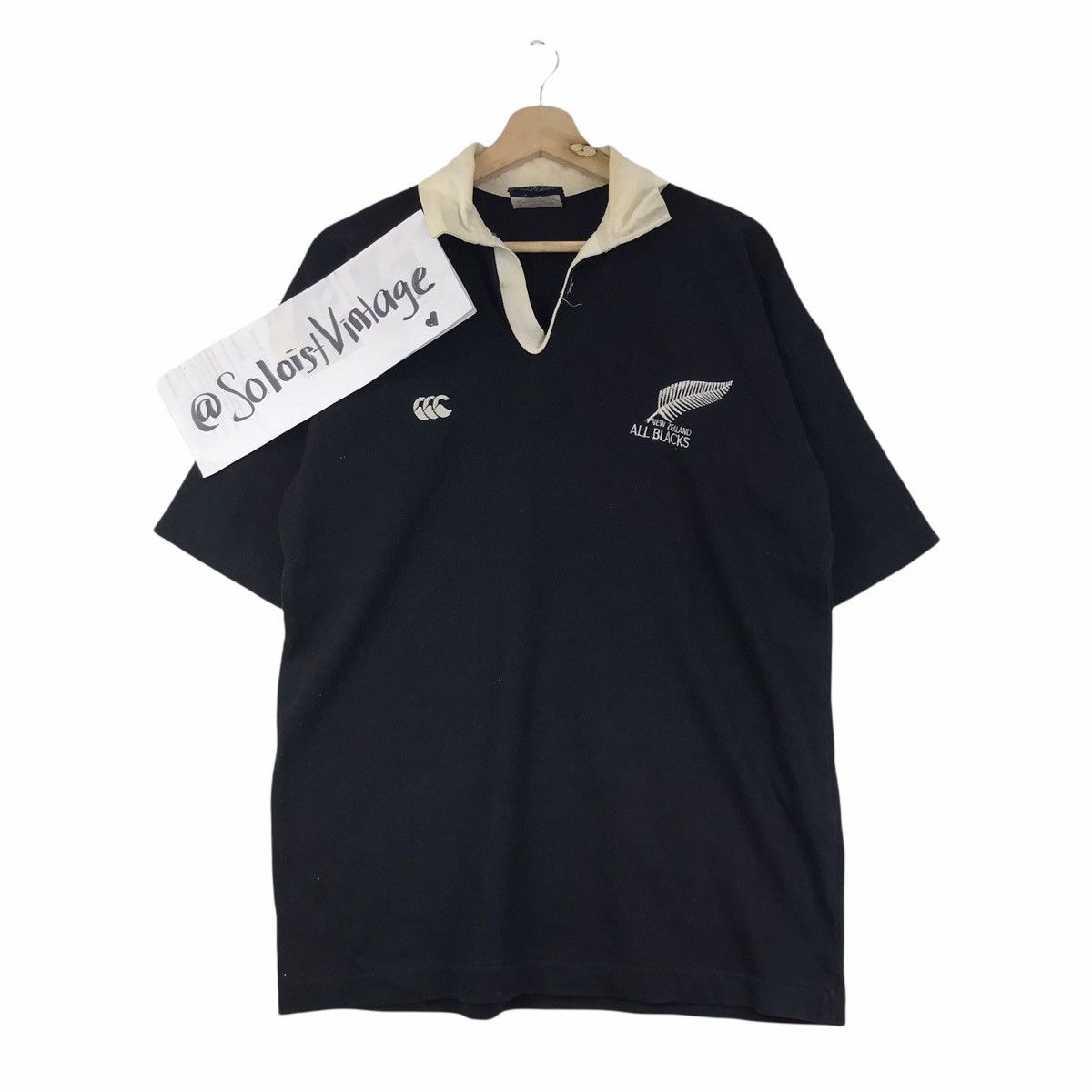 Canterbury of New Zealand Vintage CANTERBURY ALL BLACK Kiwi Steinlager Black Shirt Size US M / EU 48-50 / 2 - 1 Thumbnail