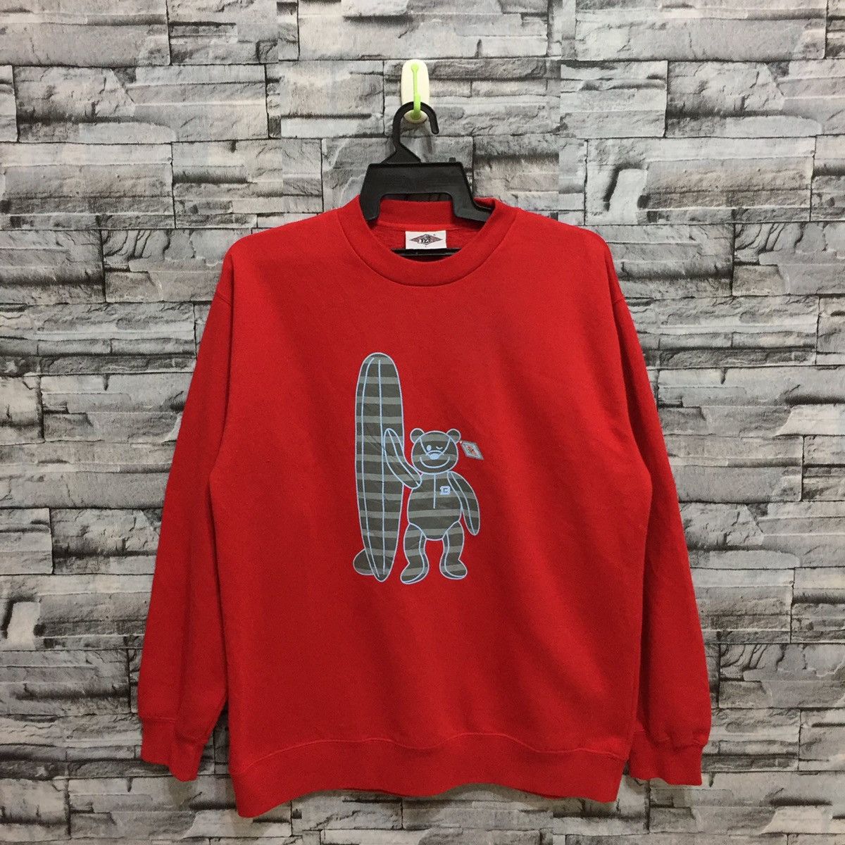 Vintage Bear Surfboard sweatshirt big logo surf bear size L