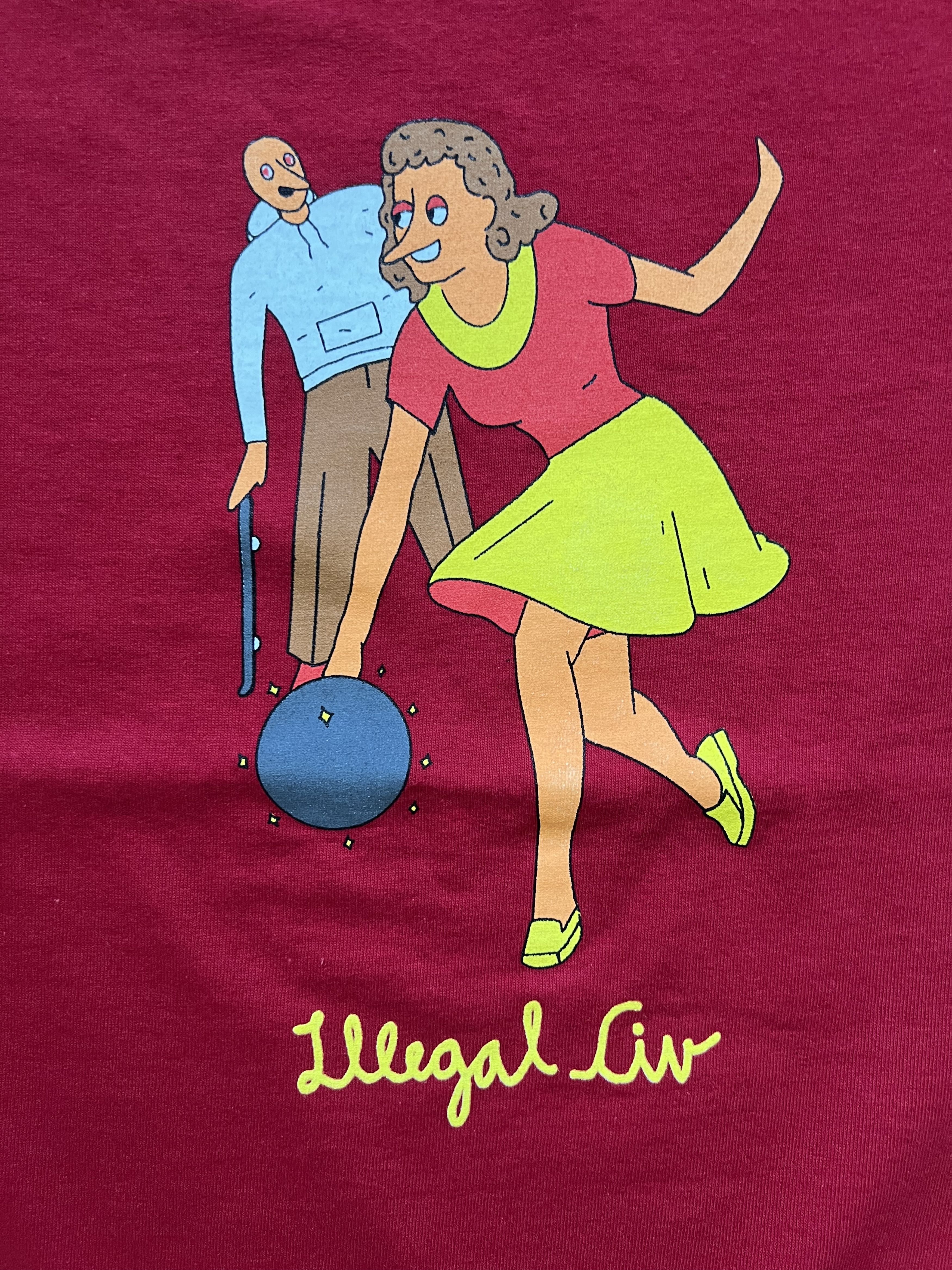Illegal Civilization 💚 Illegal Civilization Bowling Red Tee Medium NEW Size US M / EU 48-50 / 2 - 3 Thumbnail