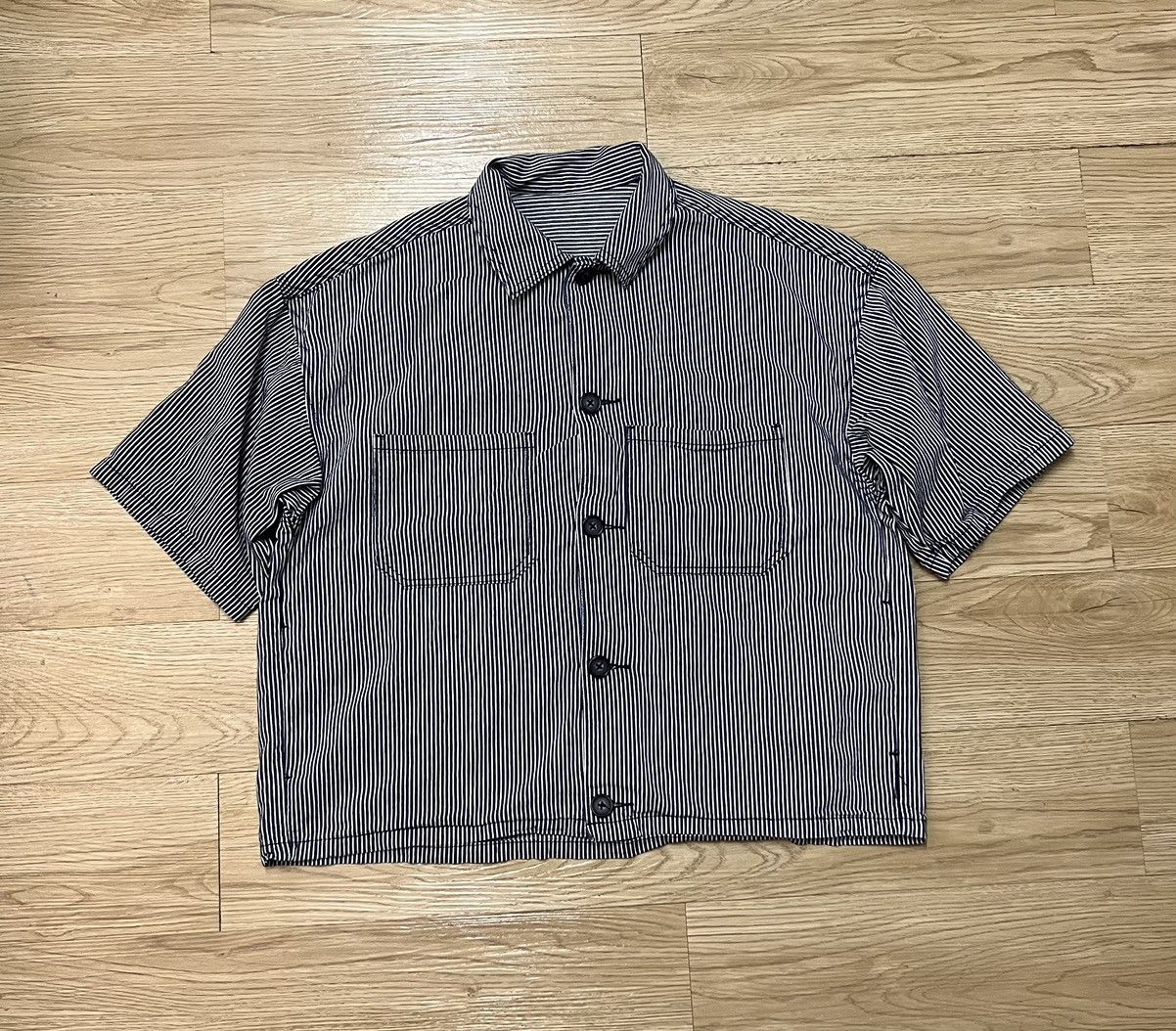 image of Gu Japan Hickory Stripe Jacket, Men's (Size XL)