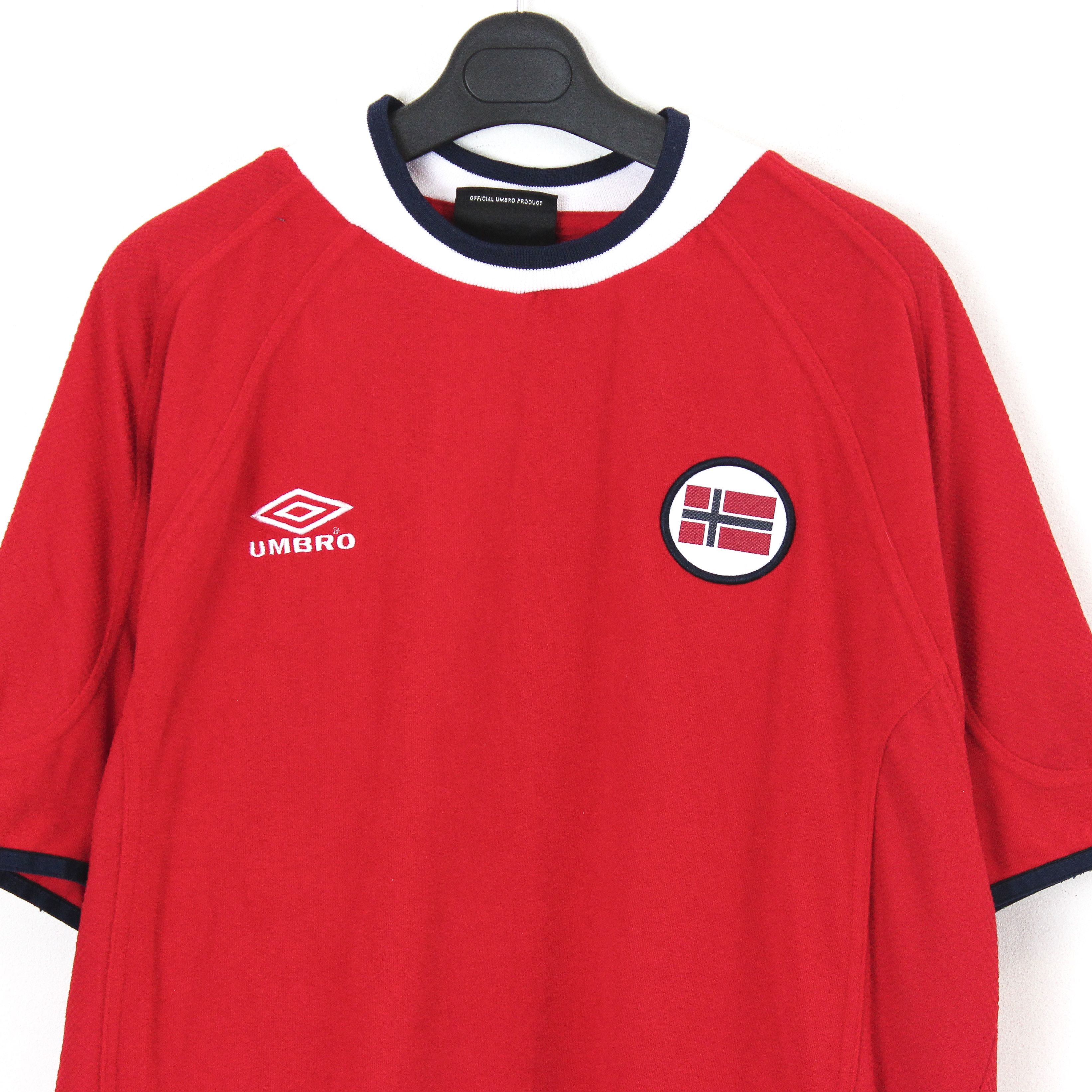 Umbro Norway Men XL Home Shirt 2000 2002 Football Kit Aksland VTG Size US XL / EU 56 / 4 - 2 Thumbnail