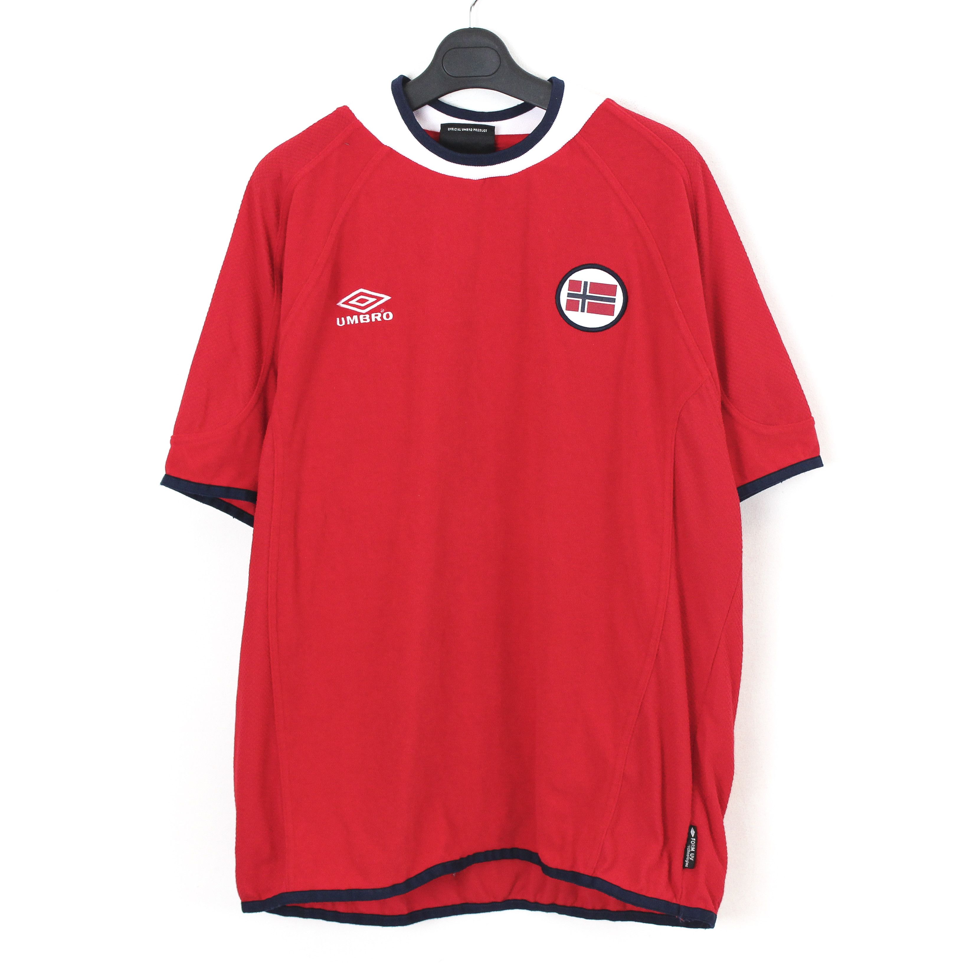 Umbro Norway Men XL Home Shirt 2000 2002 Football Kit Aksland VTG Size US XL / EU 56 / 4 - 1 Thumbnail
