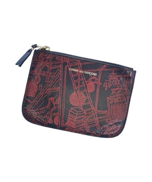 Wallets Red x Black Printed Design Zip
