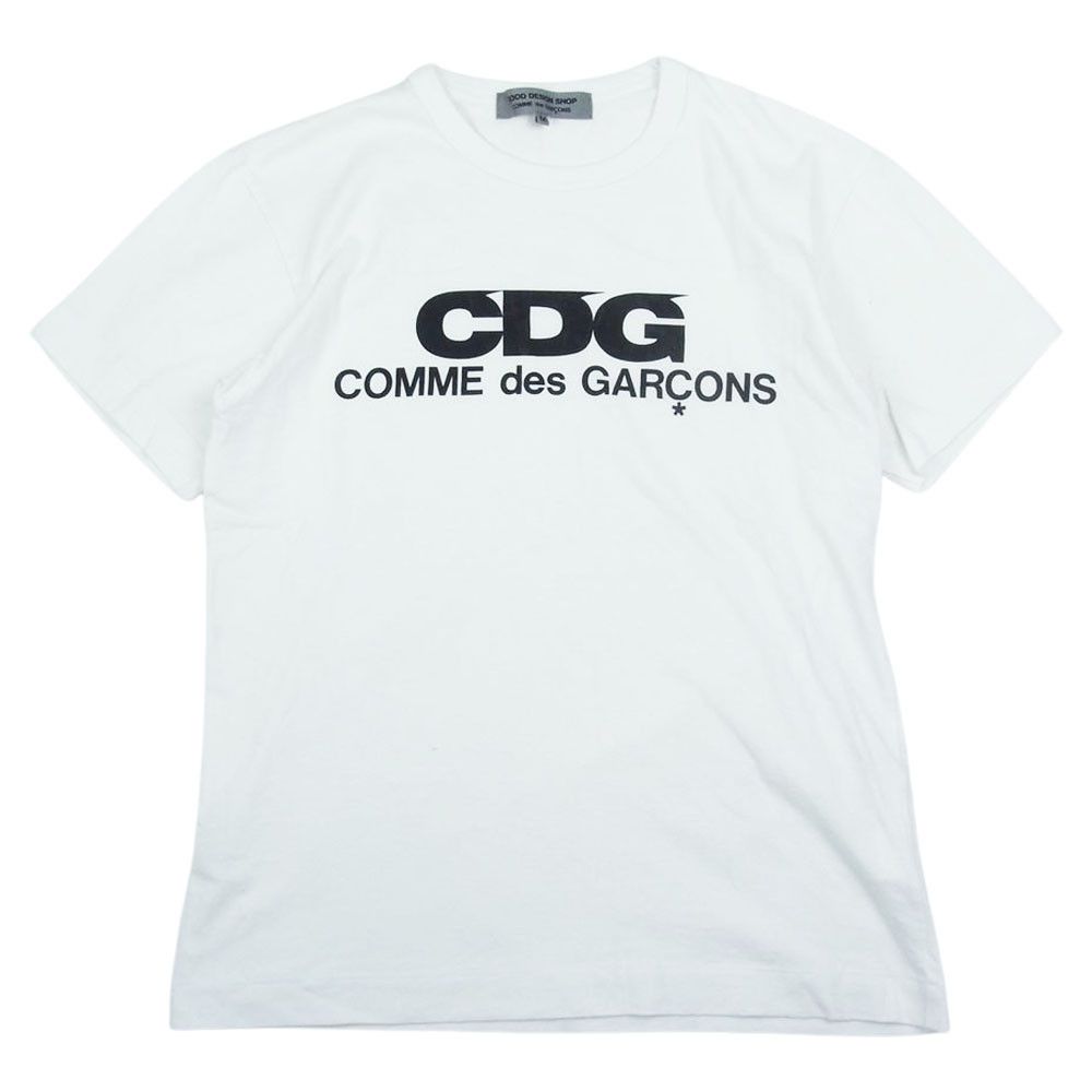 Short Sleeve T-Shirts White CDG Logo Printed Crew Neck