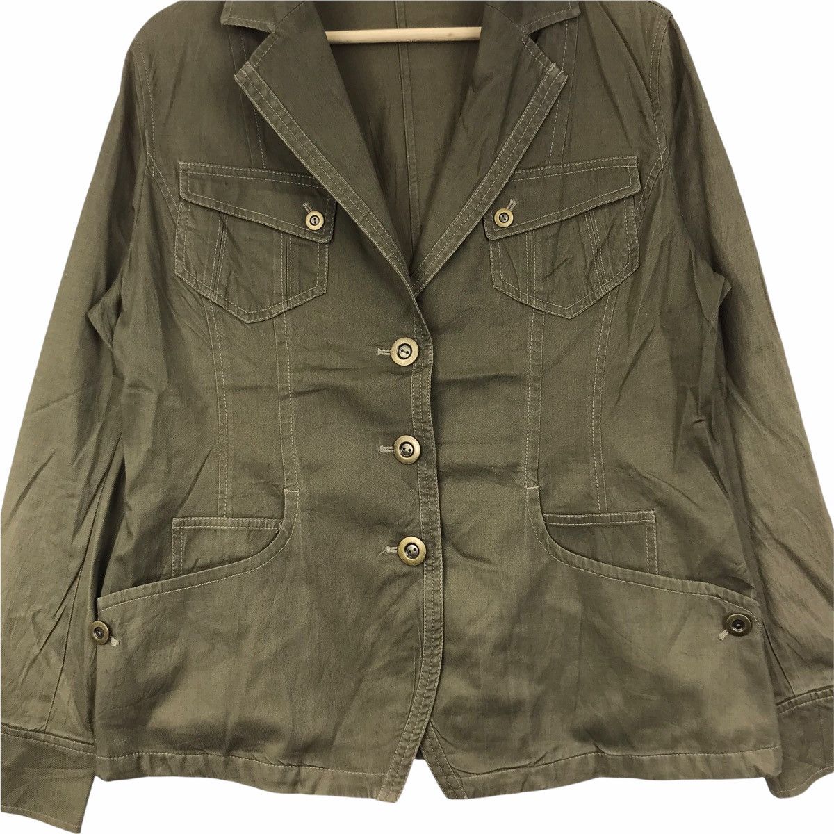 Japanese Brand CHRISTIAN AUJARD LIBERTE Japanese Brand Green Army Jacket Size US M / EU 48-50 / 2 - 6 Thumbnail