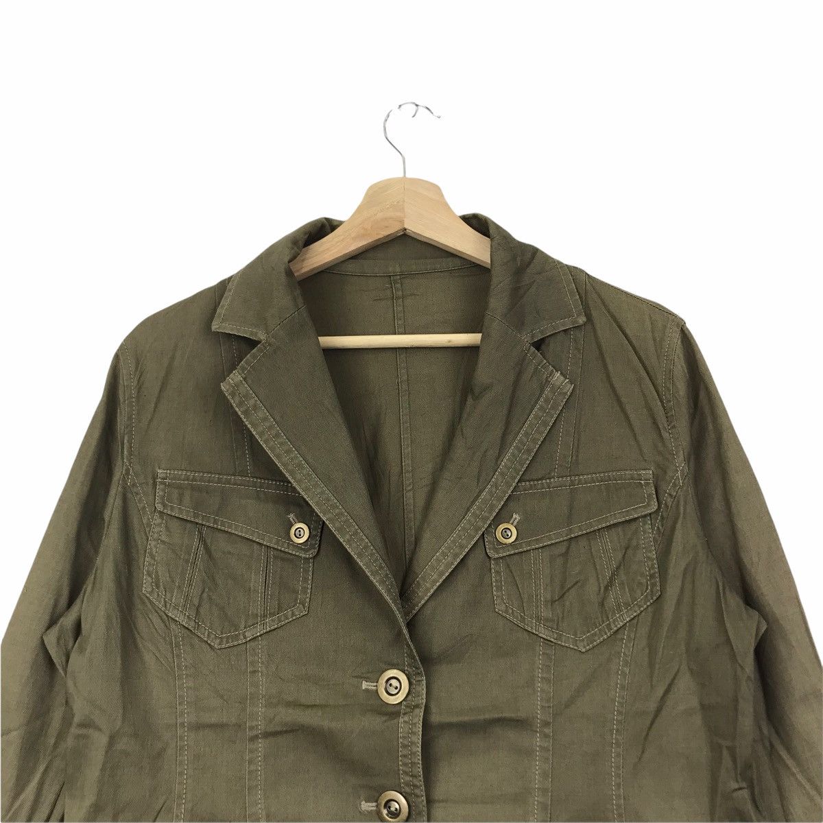 Japanese Brand CHRISTIAN AUJARD LIBERTE Japanese Brand Green Army Jacket Size US M / EU 48-50 / 2 - 3 Thumbnail