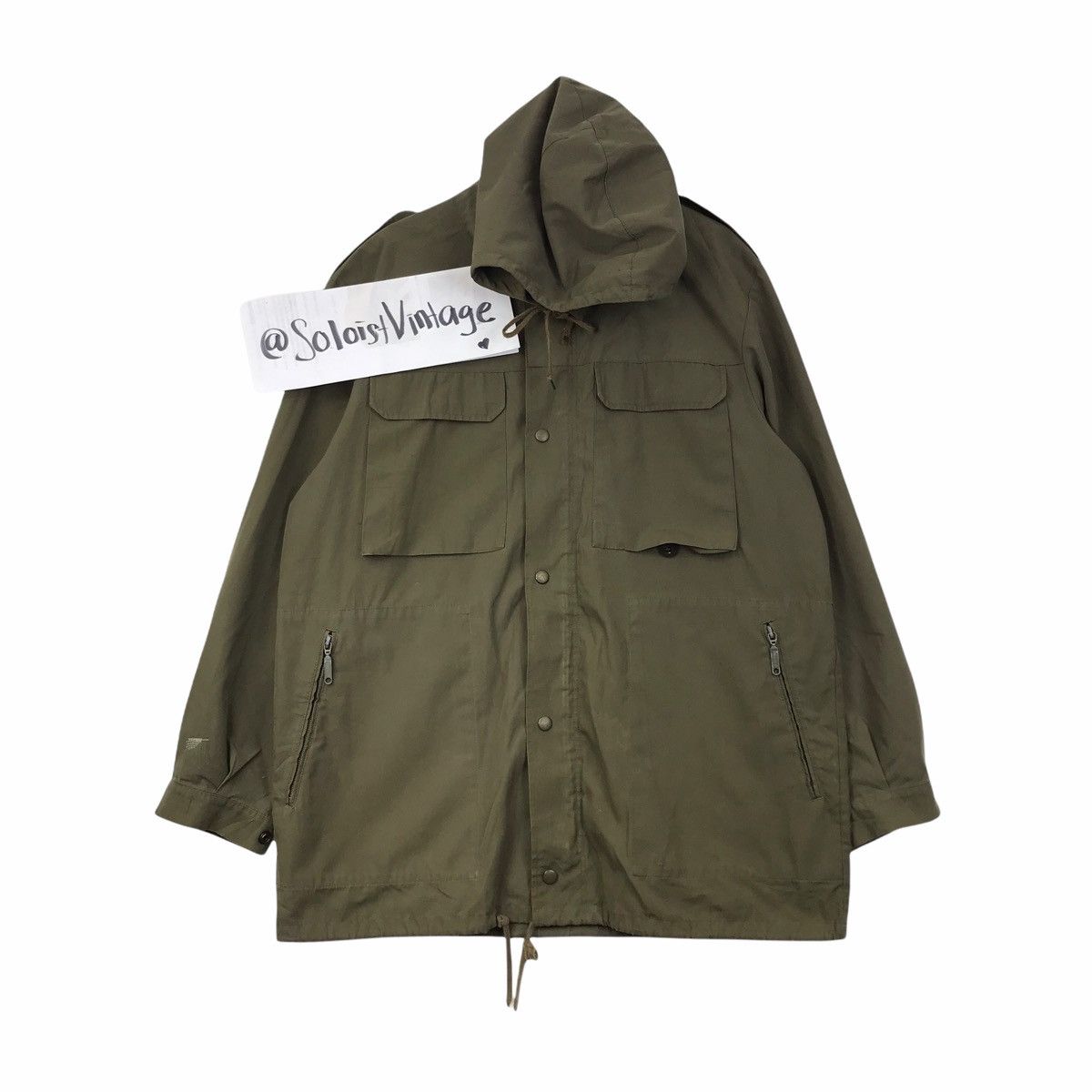 Vintage 60s MARQUARDT & SCHULZ Green Parka Army Hoodie Jacket Size US XXL / EU 58 / 5 - 1 Thumbnail