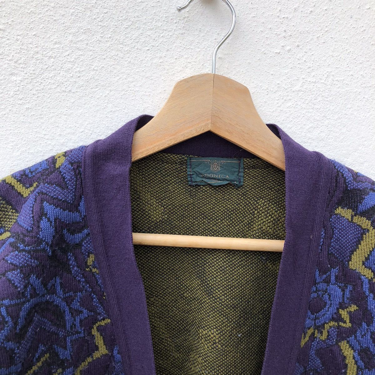 Japanese Brand PATTERN DESIGN VINTAGE CARDIGAN DONICA Size US L / EU 52-54 / 3 - 4 Thumbnail