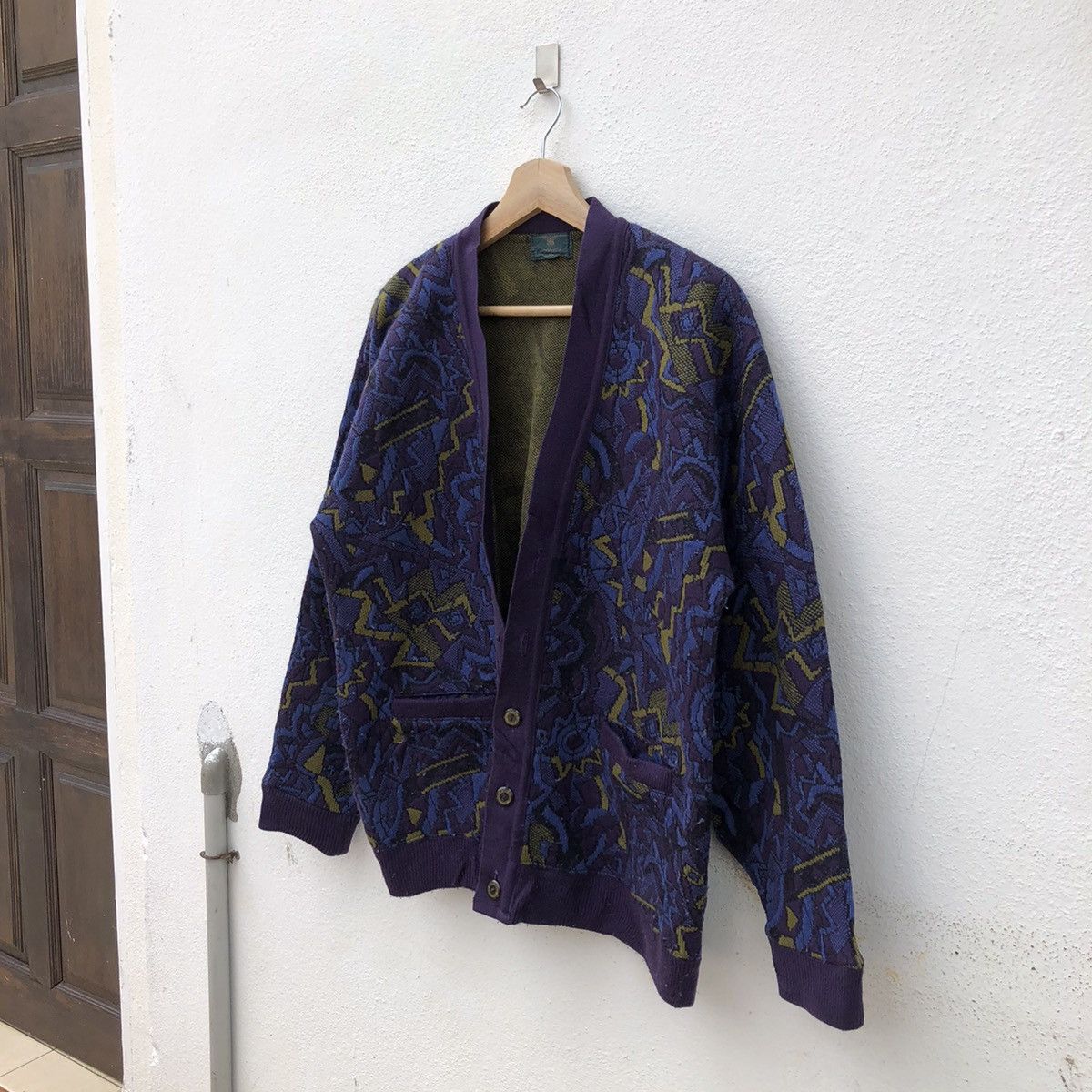 Japanese Brand PATTERN DESIGN VINTAGE CARDIGAN DONICA Size US L / EU 52-54 / 3 - 2 Thumbnail