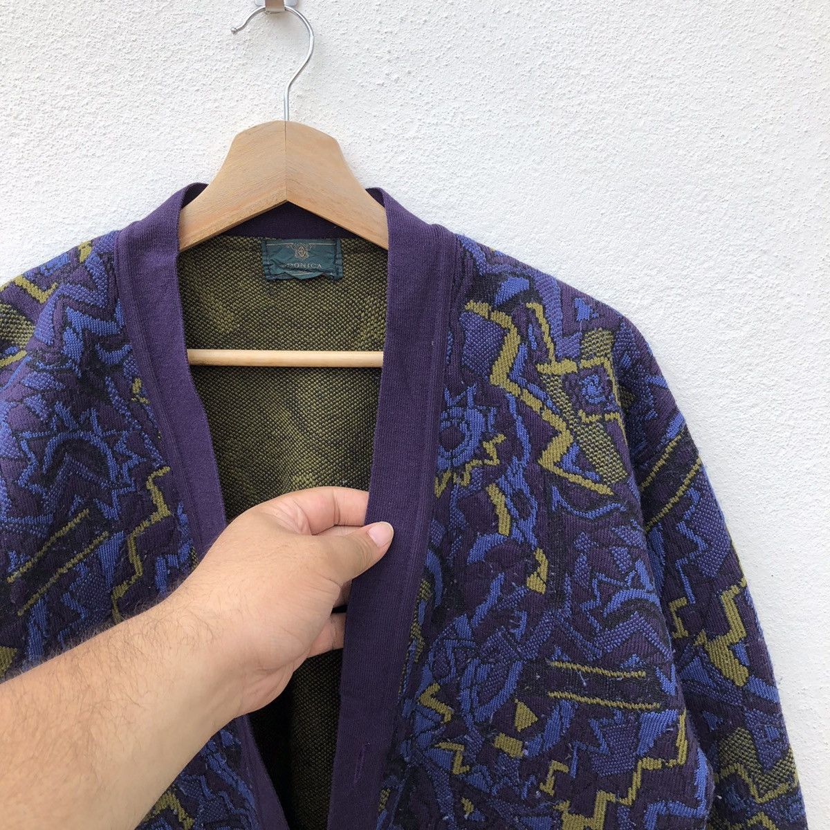 Japanese Brand PATTERN DESIGN VINTAGE CARDIGAN DONICA Size US L / EU 52-54 / 3 - 3 Thumbnail