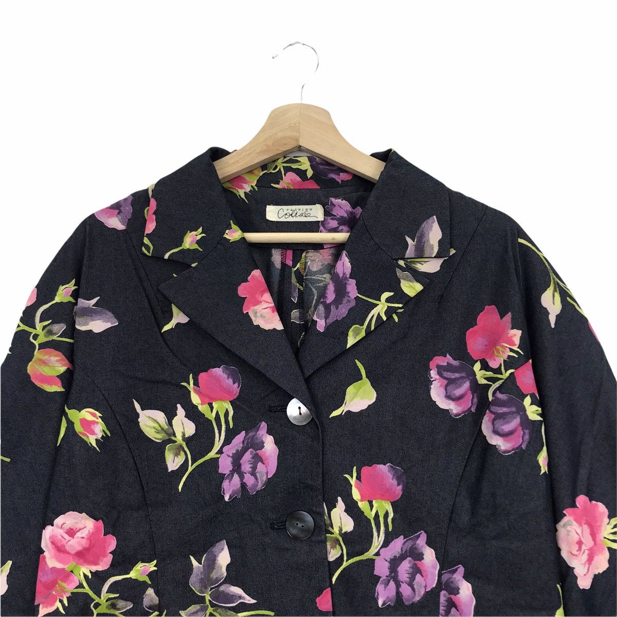 Japanese Brand COULISSE FASHION Japanese Designer Floral Flower Coat Size US M / EU 48-50 / 2 - 2 Thumbnail