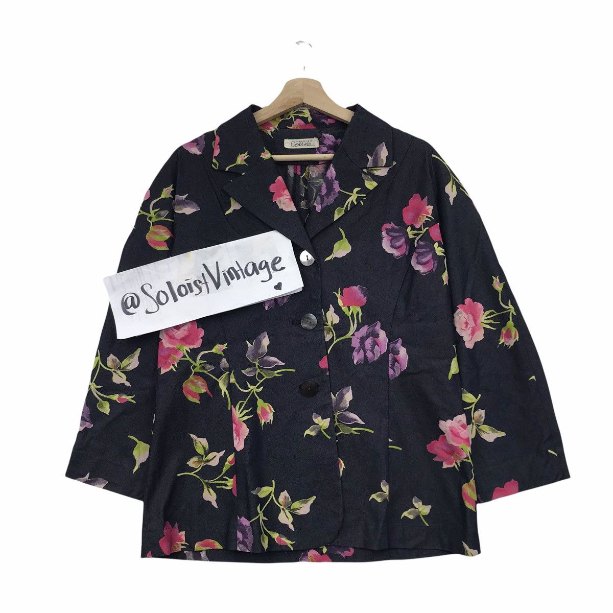 Japanese Brand COULISSE FASHION Japanese Designer Floral Flower Coat Size US M / EU 48-50 / 2 - 1 Thumbnail