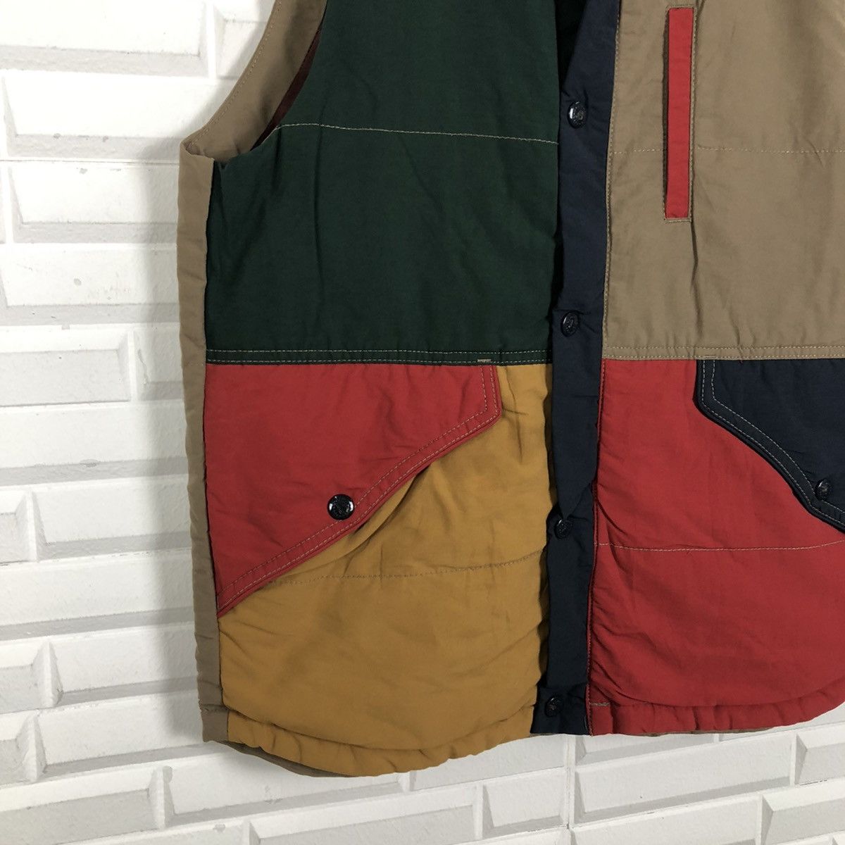 GRN GRN VEST QUILTED PUFFER COLOURFUL RARE DESIGN Size US S / EU 44-46 / 1 - 4 Thumbnail