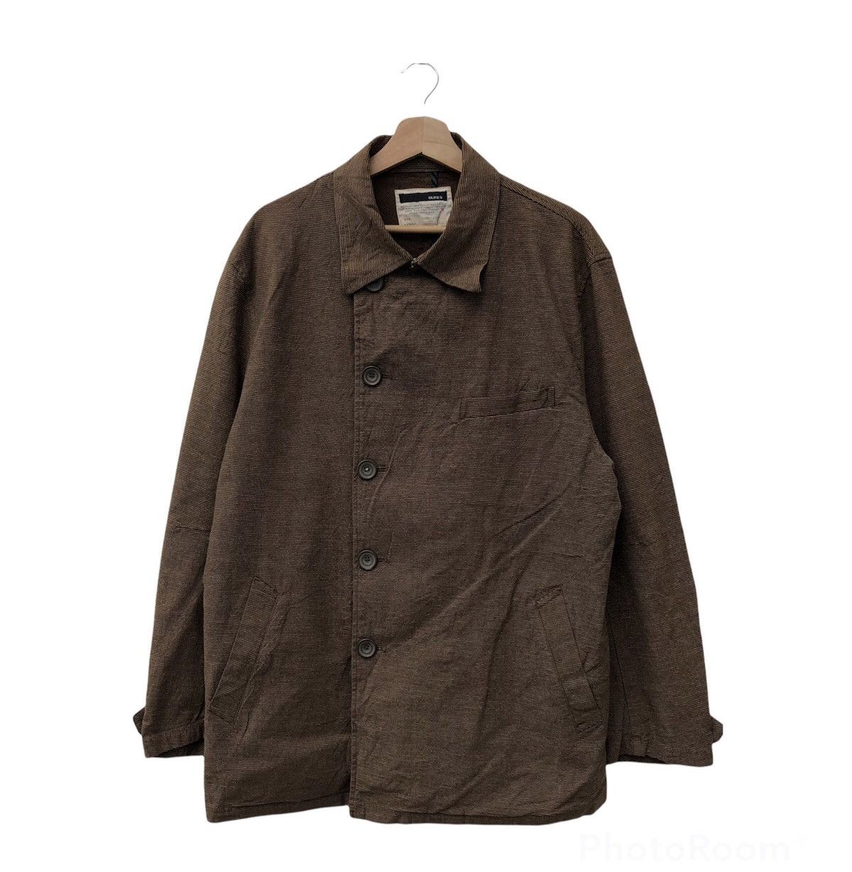Japanese Brand VINTAGE DENIM MATERIAL JACKET BY BLUES DOUBLE COLLAR Size US XL / EU 56 / 4 - 1 Thumbnail