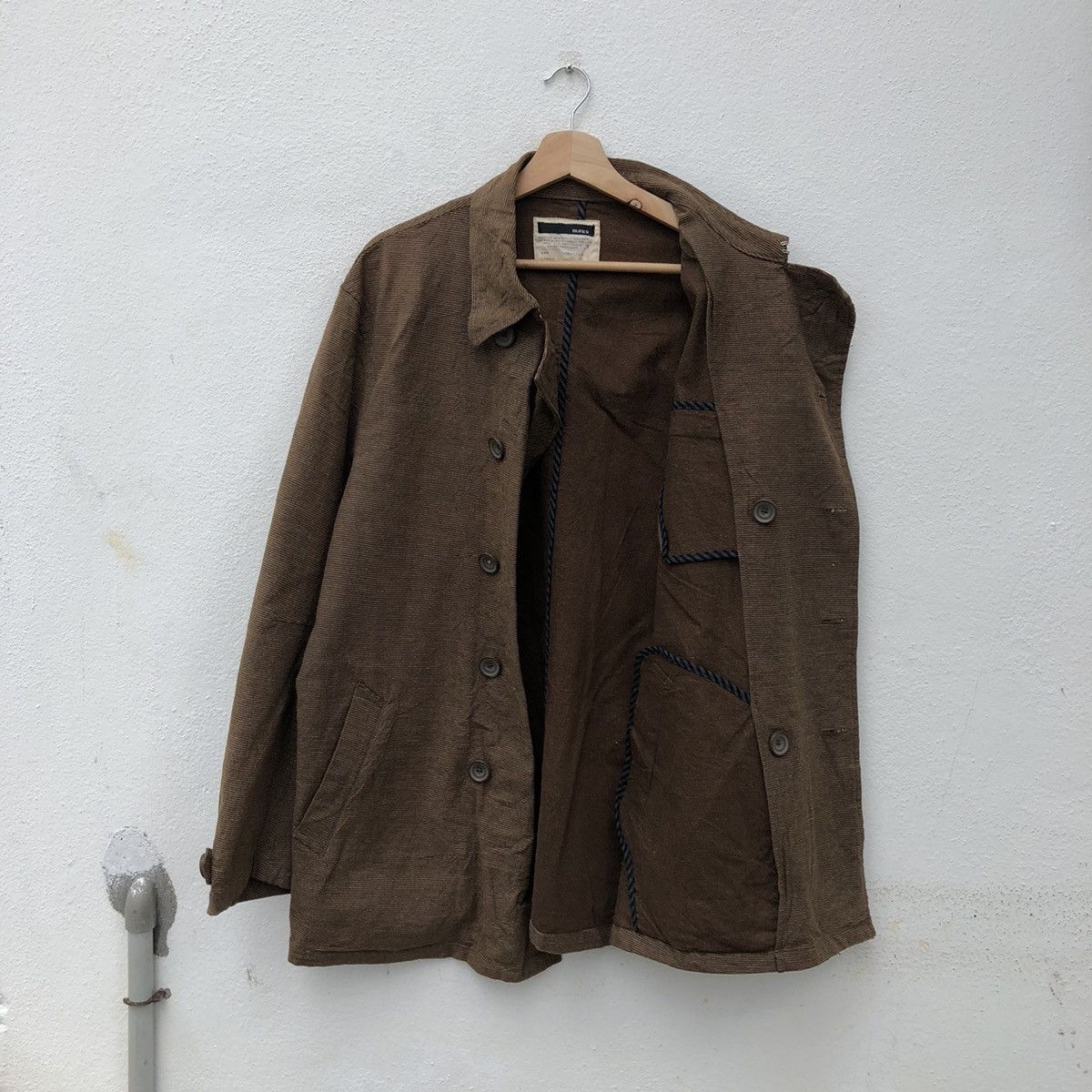 Japanese Brand VINTAGE DENIM MATERIAL JACKET BY BLUES DOUBLE COLLAR Size US XL / EU 56 / 4 - 11 Thumbnail