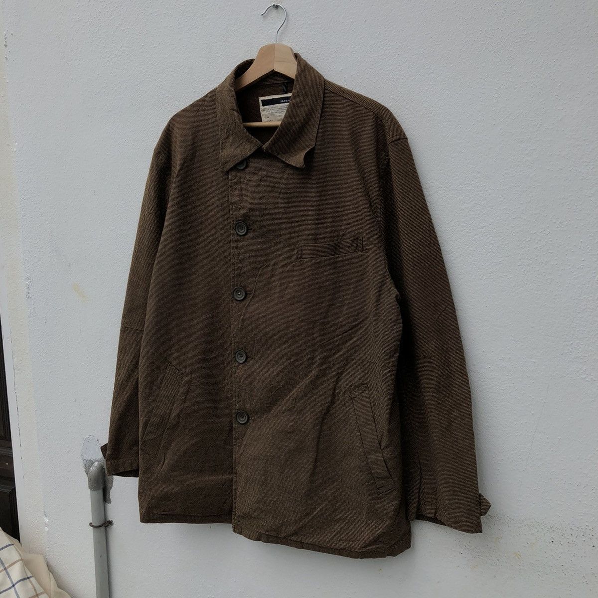 Japanese Brand VINTAGE DENIM MATERIAL JACKET BY BLUES DOUBLE COLLAR Size US XL / EU 56 / 4 - 2 Thumbnail